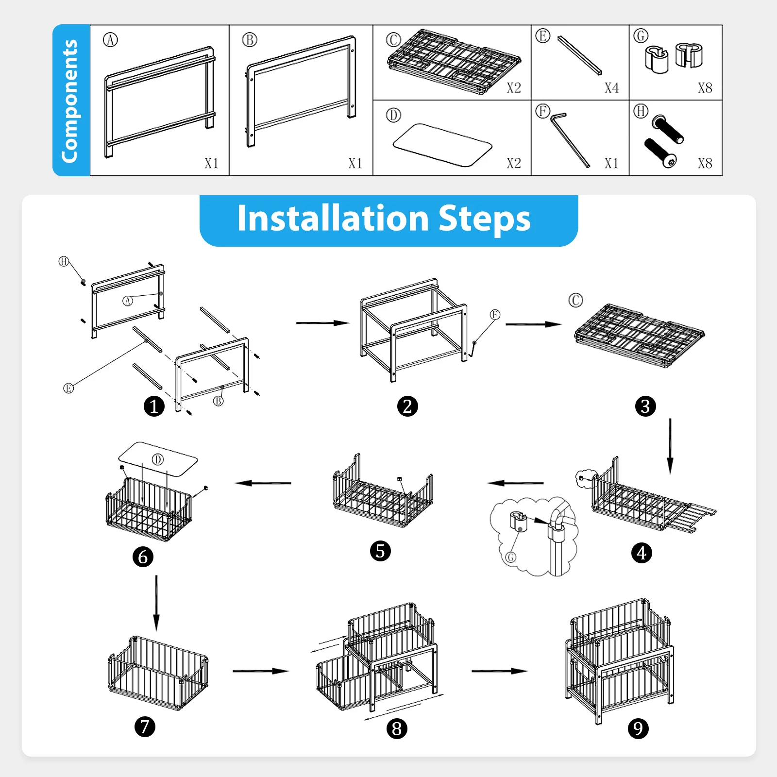 Chirano 2-Tier Under Sink Organizer 14.6