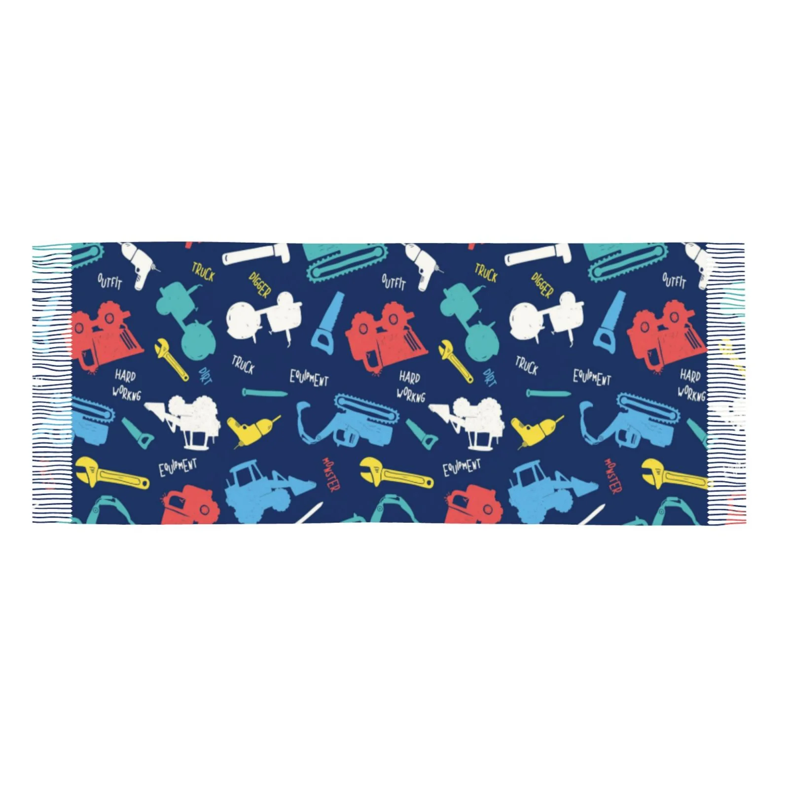 Ocsxa Scarf Shawl Wraps For Women Soft Cashmere Scarf Colorful Excavator Printed Large Blanket Scarf