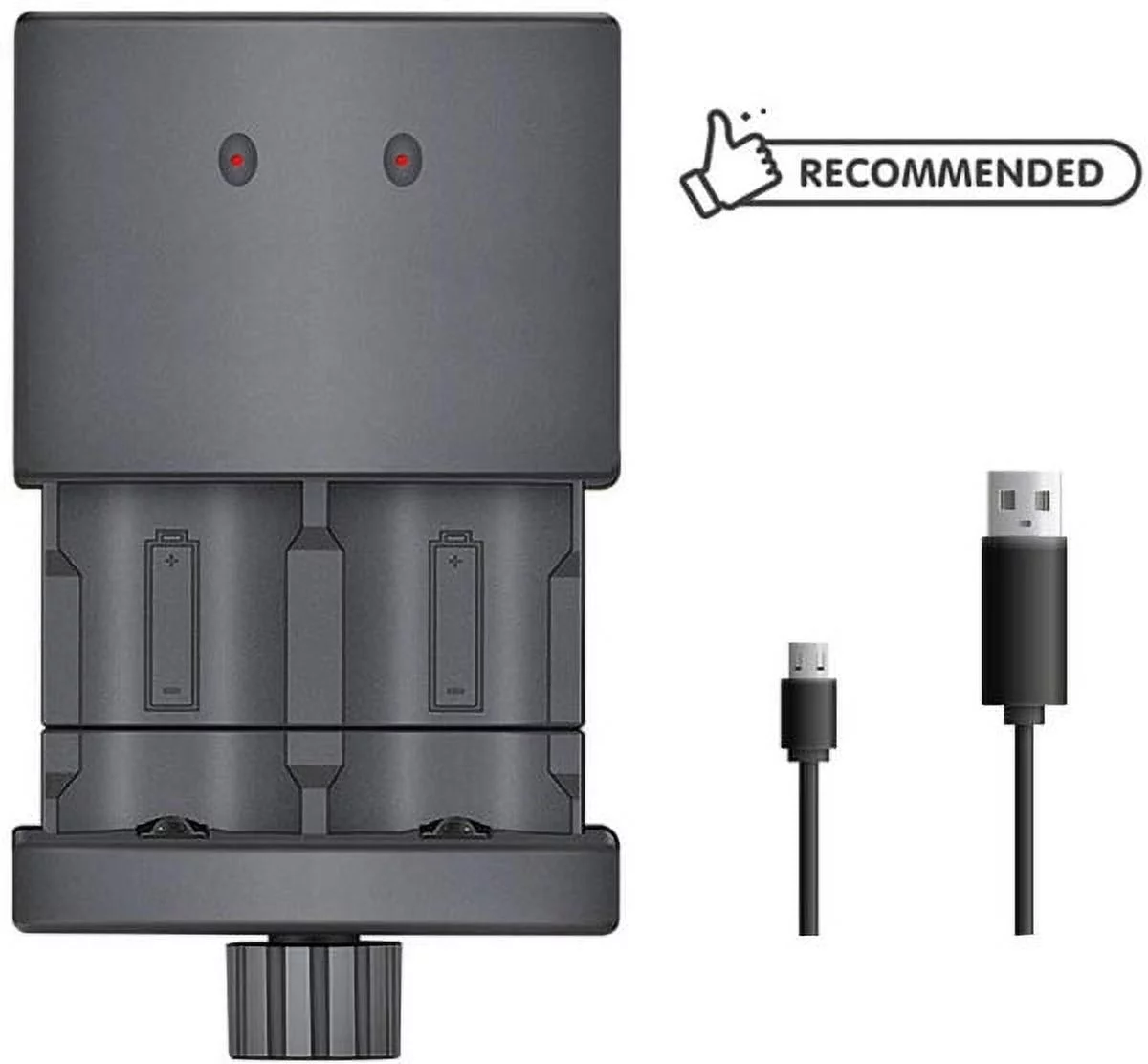 2-bay Universal Cylindrical Lithium Battery charger for 18650,16340,21700,etc.