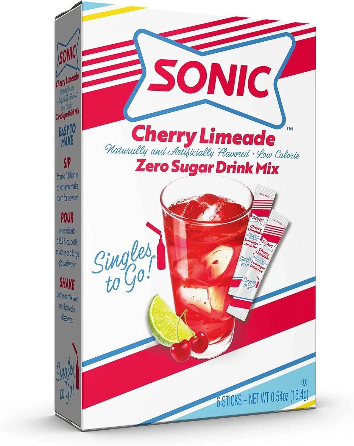 Sonic Sonic Powdered Drink Mix, Cherry Limeade, 6 Sticks Per Box,(Pack Of 6)