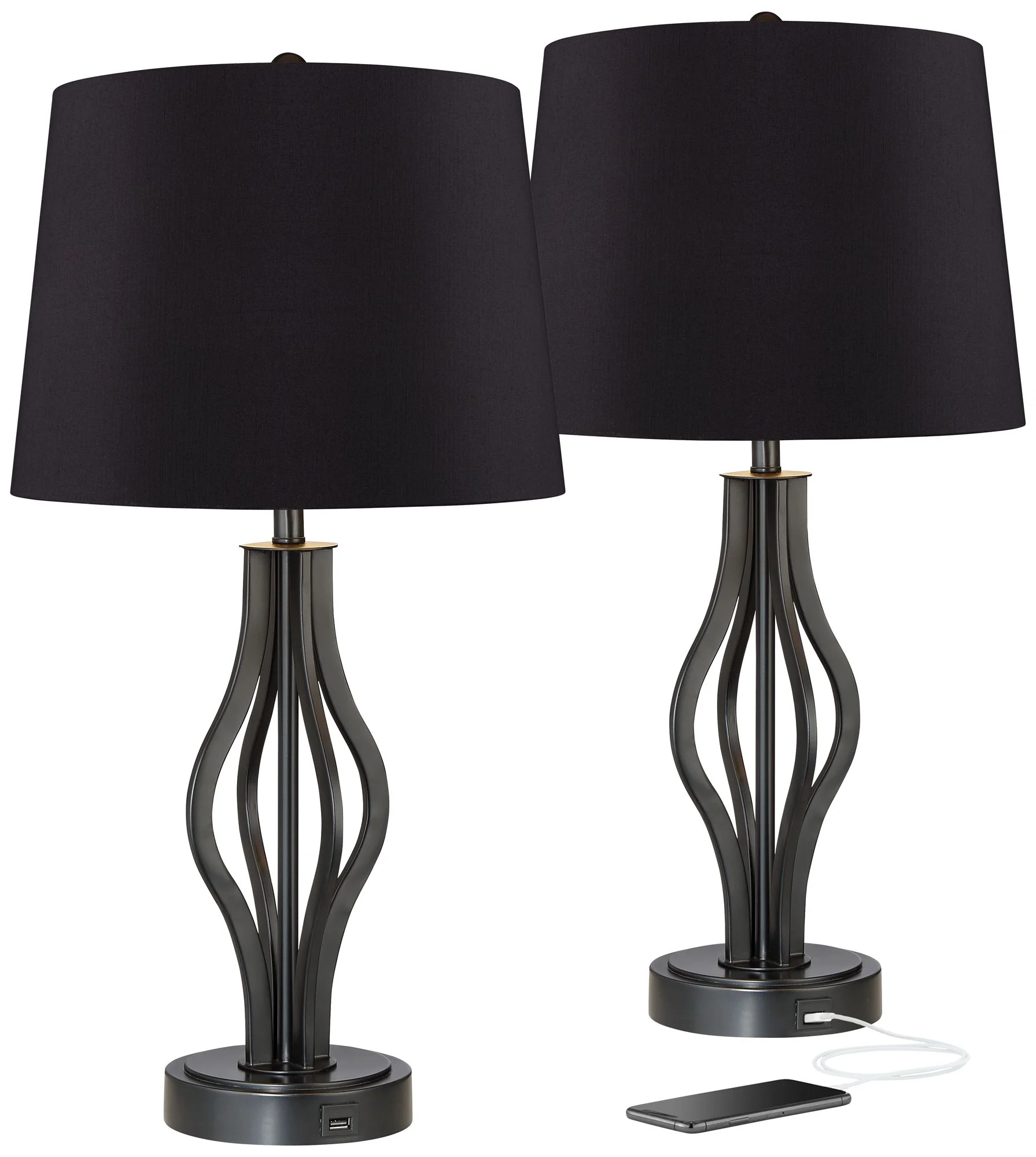 360 Lighting Heather Modern Industrial Table Lamps 25 3/4