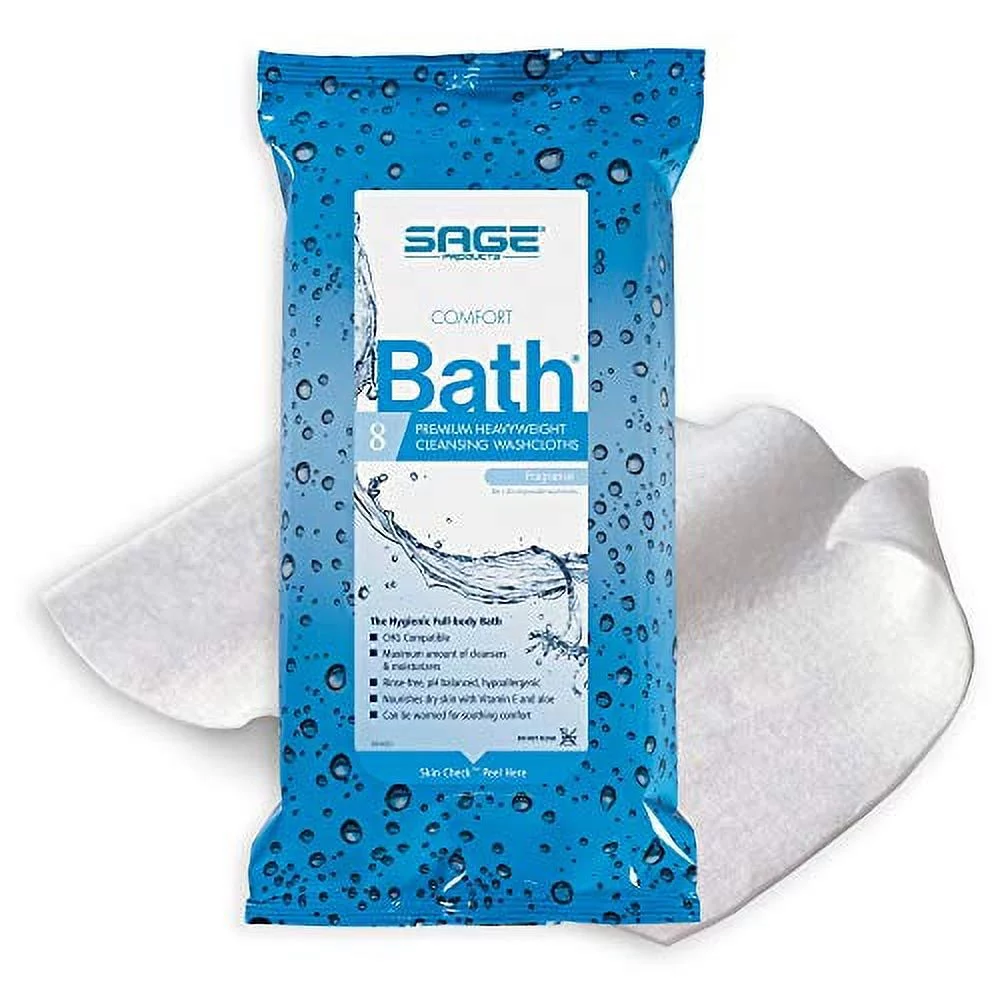 Comfort Bath Premium Heavyweight Bath Wipe or Washcloth 8 x 8