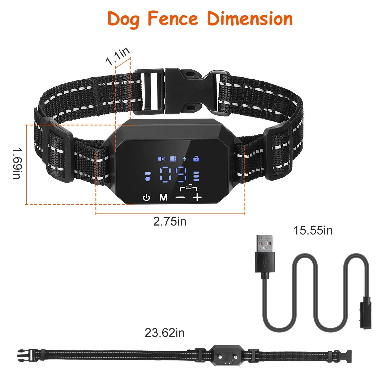 Radius 98-3280FT Wireless GPS Dog Fence iMounTEK Rechargeable Waterproof Electric Dog Collar Black