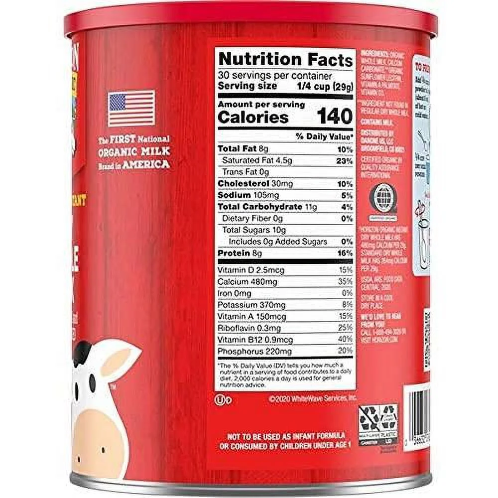 Organic Dry Whole Milk 30.6OZ (1.91Lbs) (1.91 Pound (Pack Of 1)) (1.91 Pound (Pack Of 2))