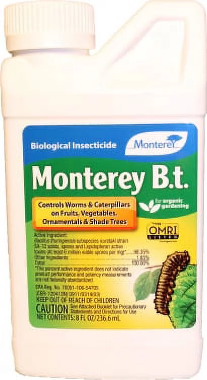 Monterey Bacillus Thuringiensis Biological Insecticide Concentrate Organic, 8 oz
