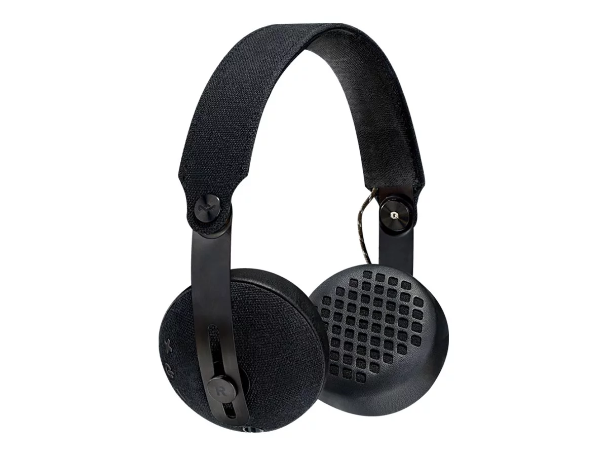 House of Marley Rise BT - Headphones with mic - on-ear - Bluetooth - wireless, wired - black