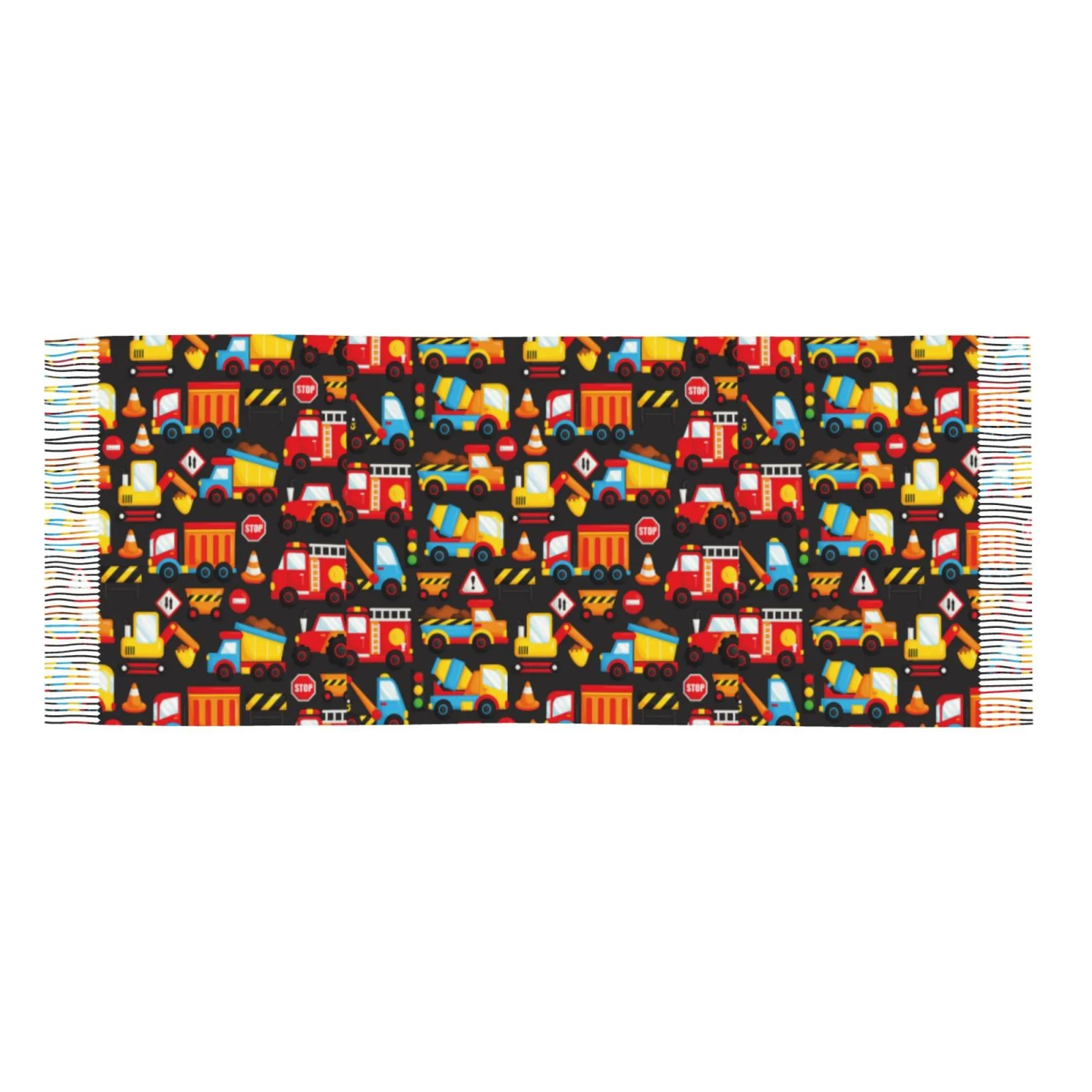 Ocsxa Scarf Shawl Wraps For Women Soft Cashmere Scarf Construction Truck Printed Large Blanket Scarf
