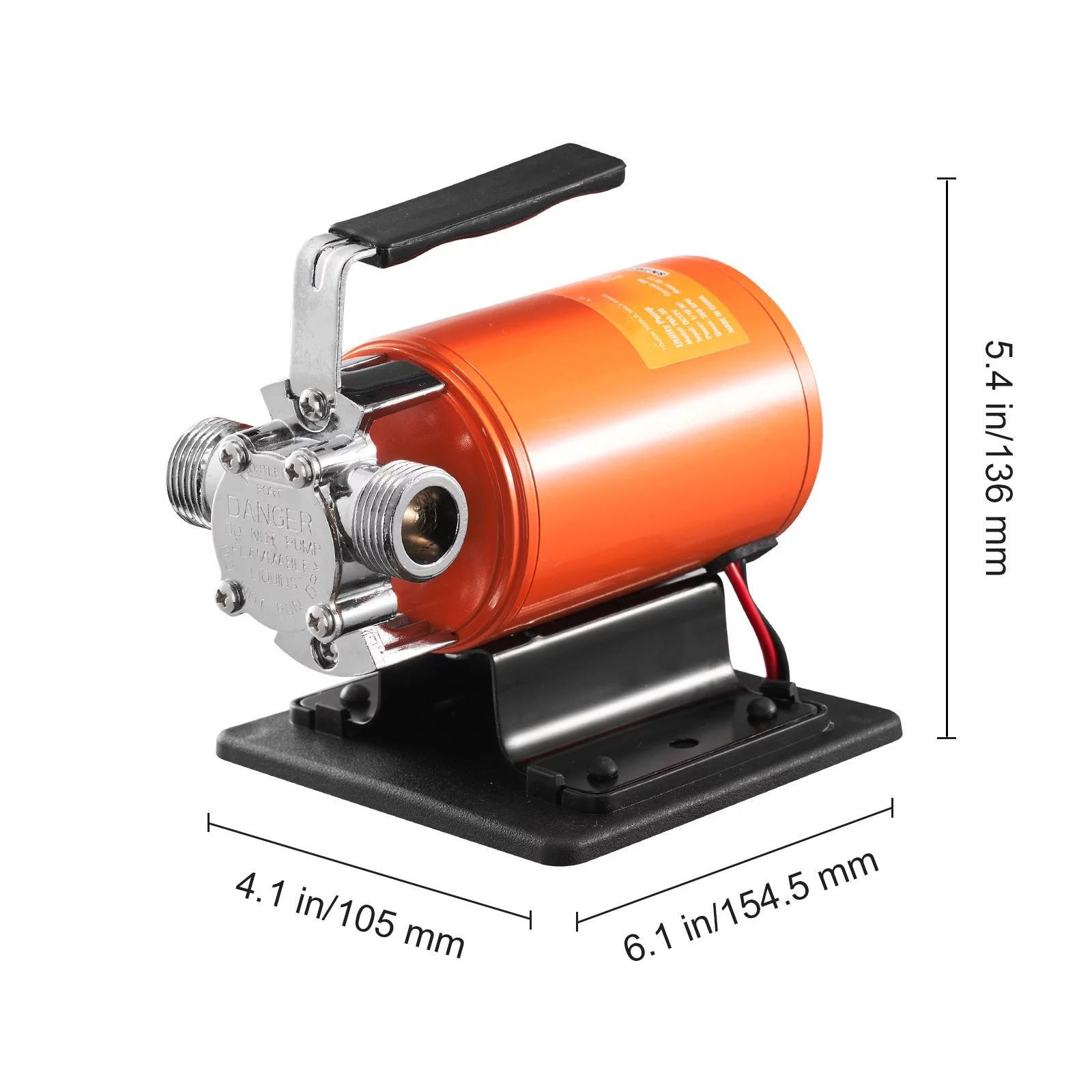 BENTISM Water Transfer Removal Pump Portable Utility Pump 12V 360 GPH 1/10 HP Hose