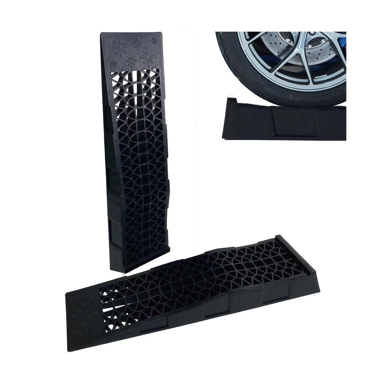 Donext Ramps Low Profile Plastic Car Service Ramps 3 Ton Truck Vehicle - 2 Pack