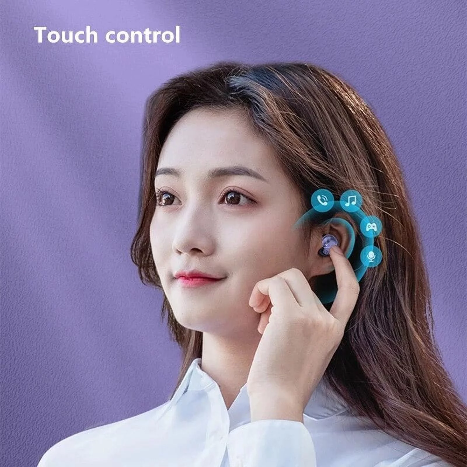 New Wireless Headphones Stereo Sport Touch Headset TWS Bluetooth V5.1 Earphones Women Earbuds with Microphone Power Bank 2000mAh
