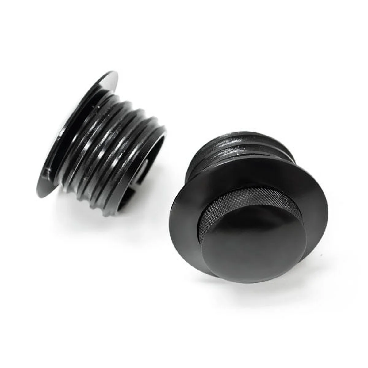 Krator Dual Black Pop Up Gas Cap Vented Flush Fuel Tank Compatible with 1999 Harley Davidson FXR2