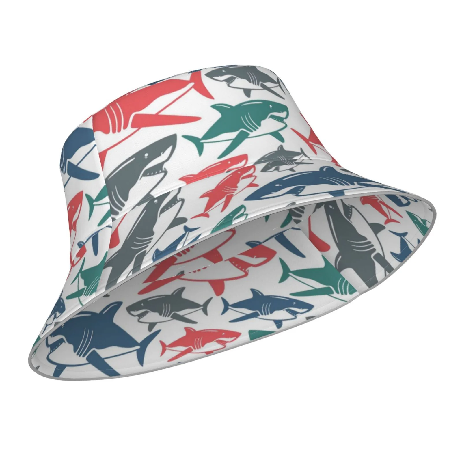Balery Colorful Shark Bucket Hats Fashion Sun Cap Packable Outdoor Fisherman Hat For Women And Men