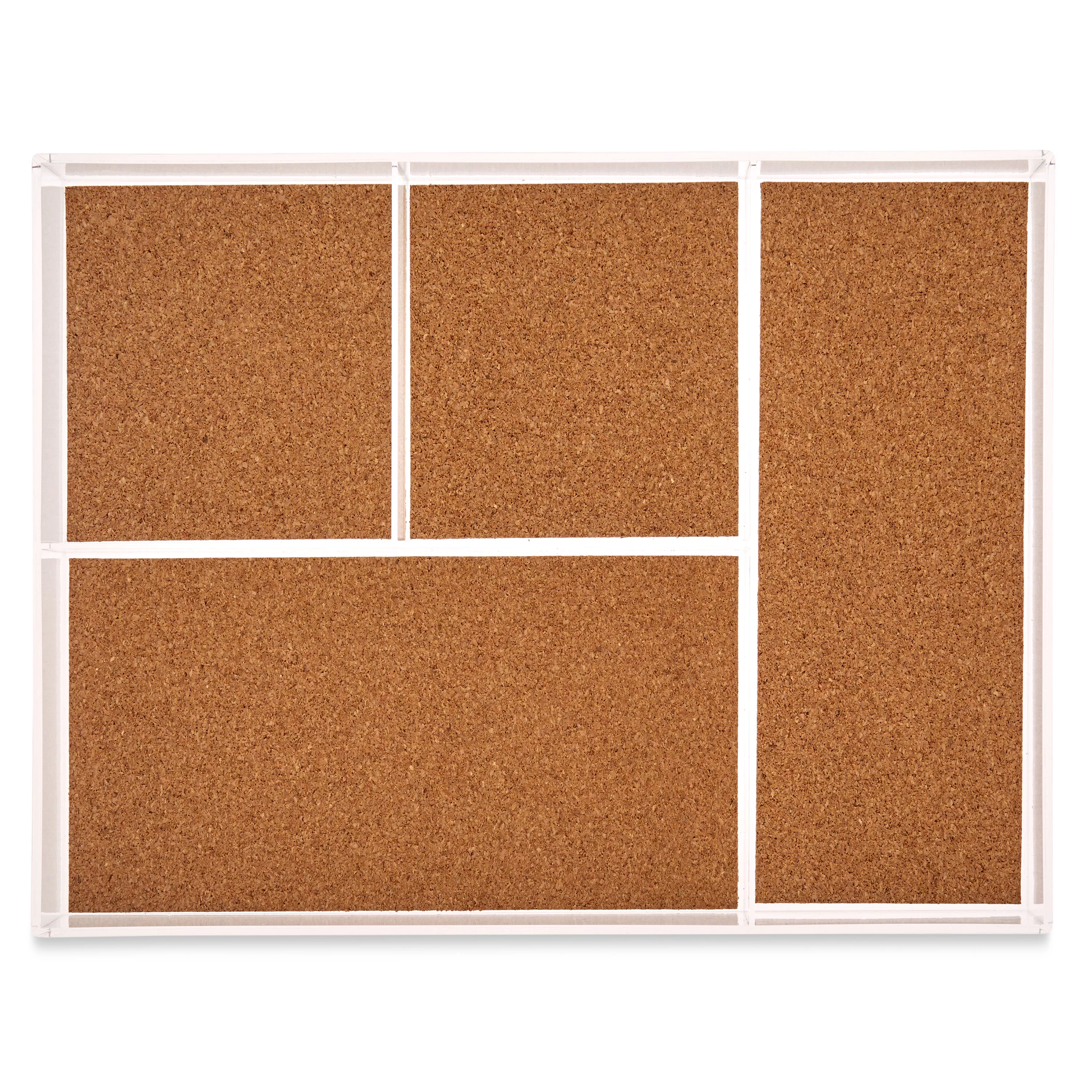 Pen+Gear 4 Grids Organization Tray with Cork Tile, Clear, 1 Pack