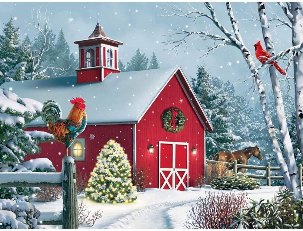 Bits and Pieces 300 Piece Jigsaw Puzzle for Adults Winter Barn by Artist Alan Giana 18