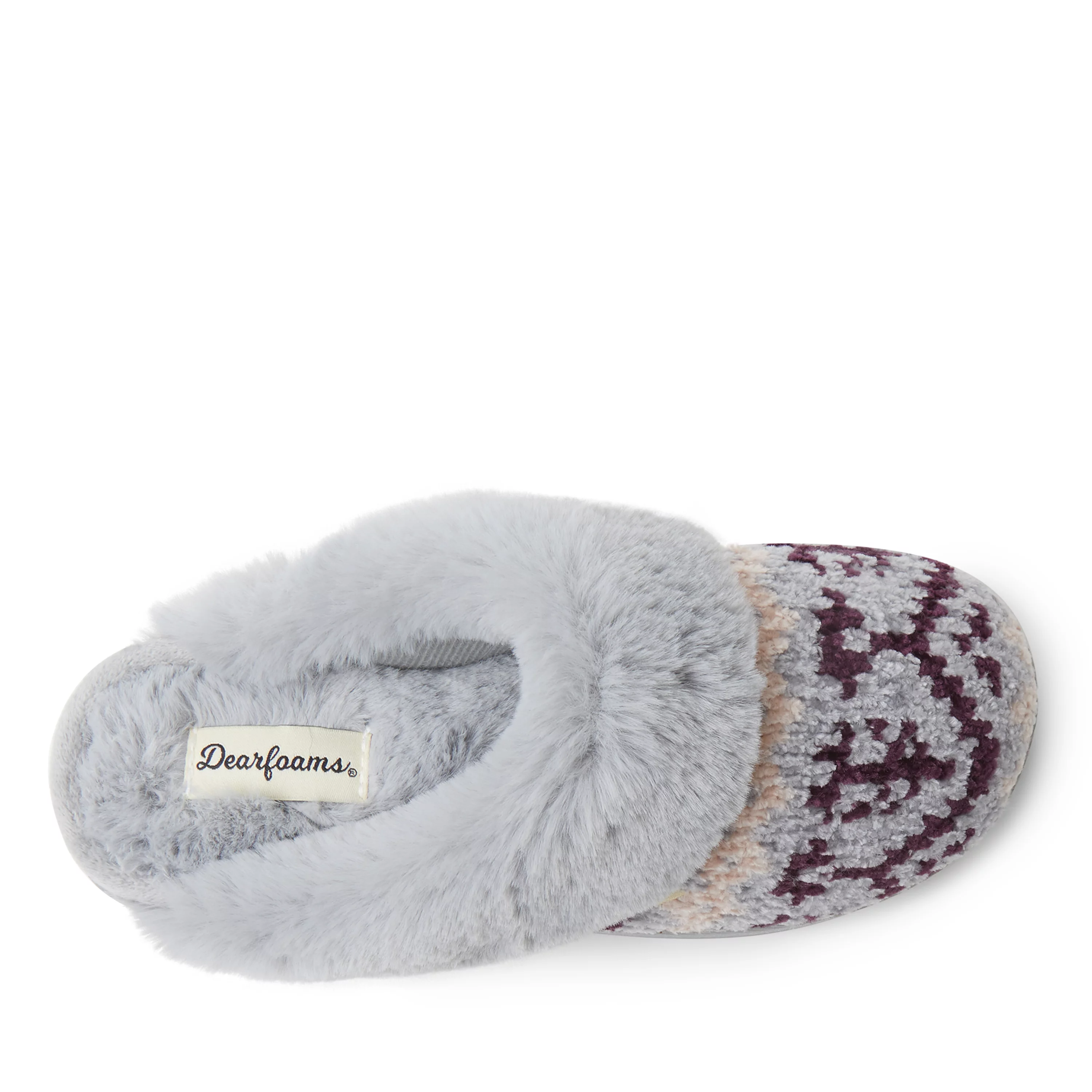 Dearfoams Women's Allison Chenille Fairisle Scuff Slipper
