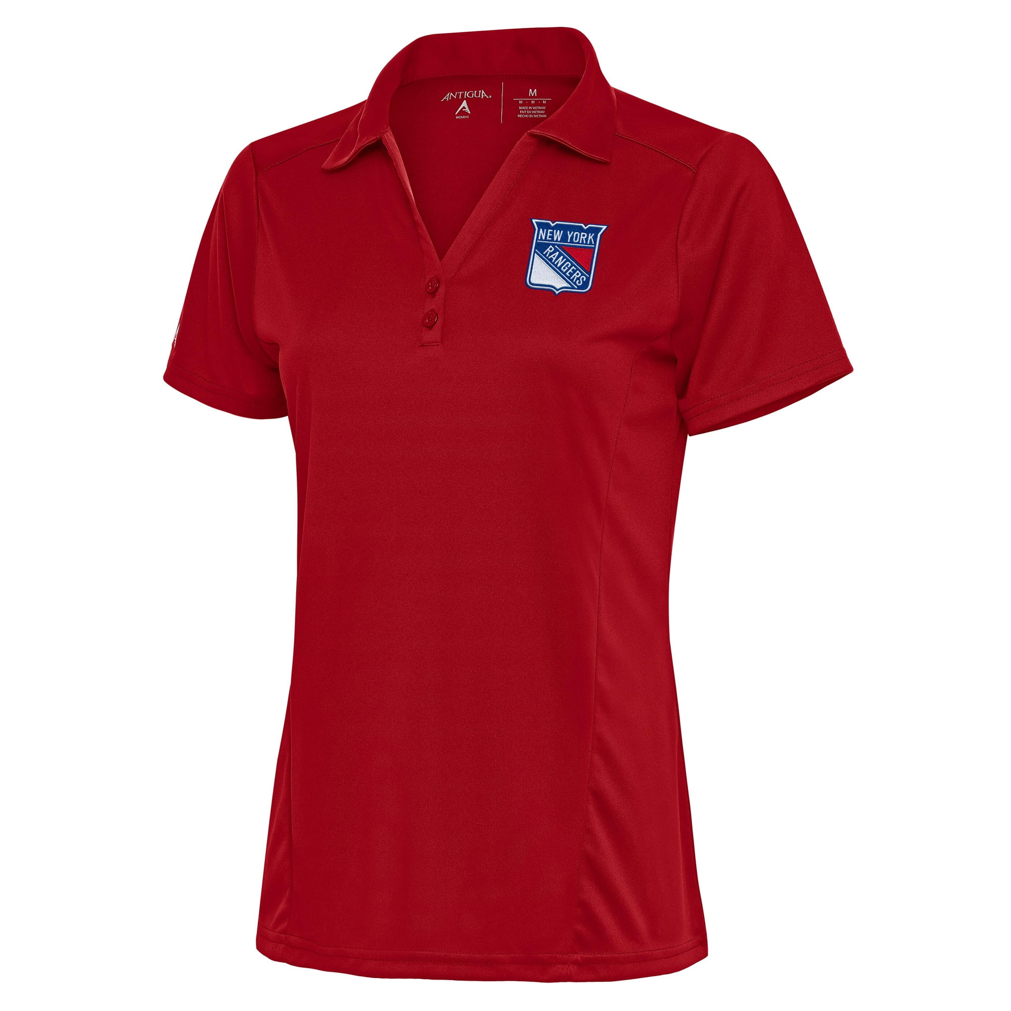 Women's Antigua Red New York Rangers Team Logo Tribute Polo