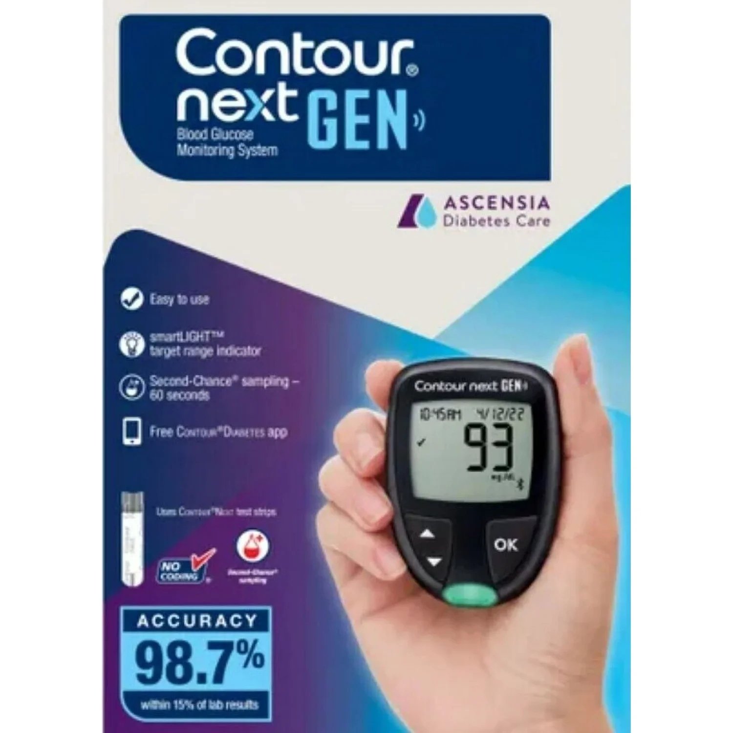 Contour Next Gen Blood Glucose Meter Kit Plus 50 Contour Next Test Strips