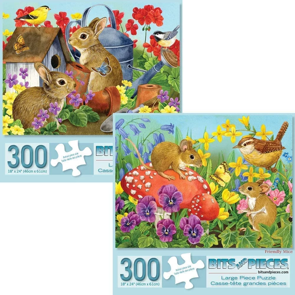 Bits and Pieces - Value Set of Two (2) 300 Piece Jigsaw Puzzles for Adults - Each Puzzle Measures 18