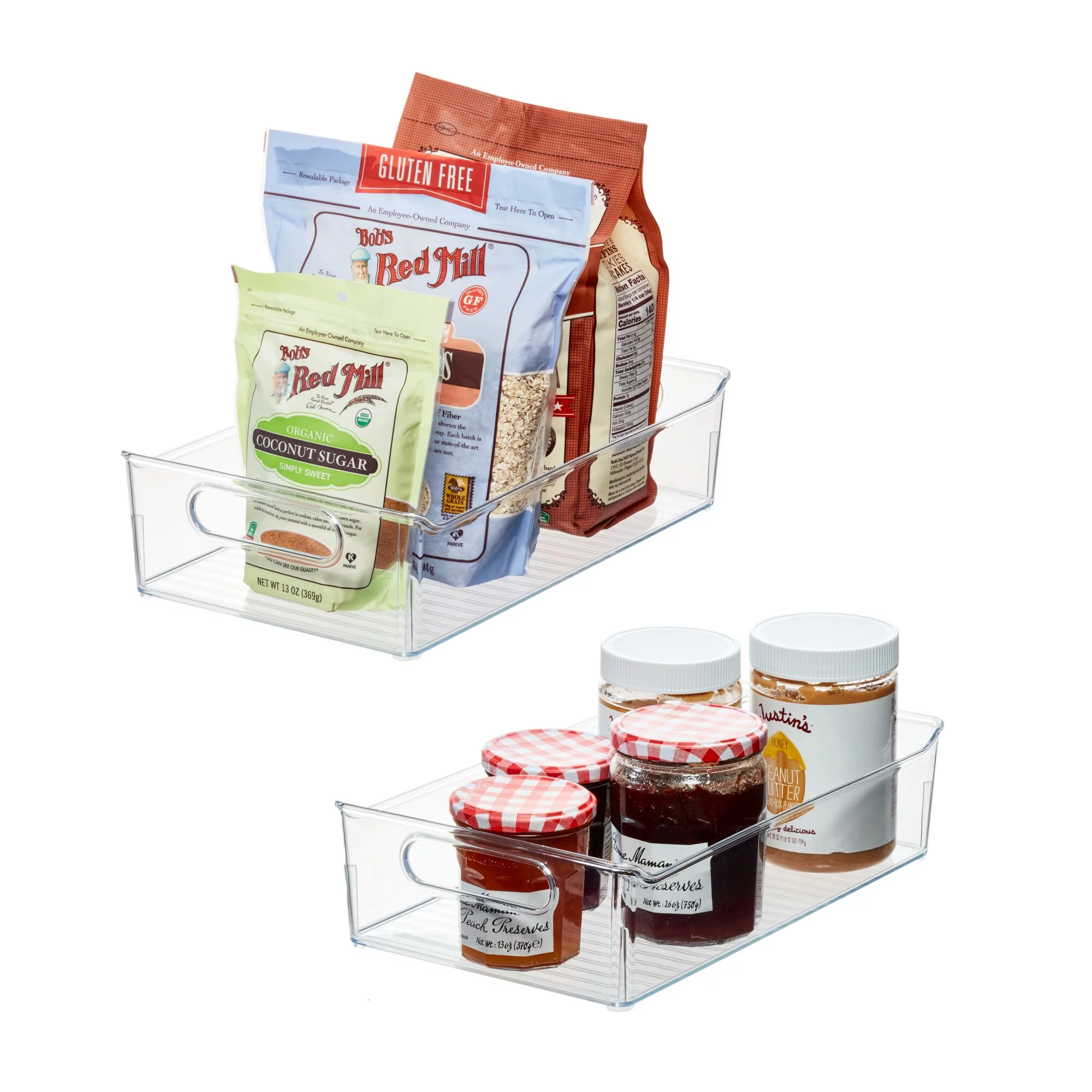 iDesign Plastic Kitchen Storage Bins, Clear, 2-Pack, 14