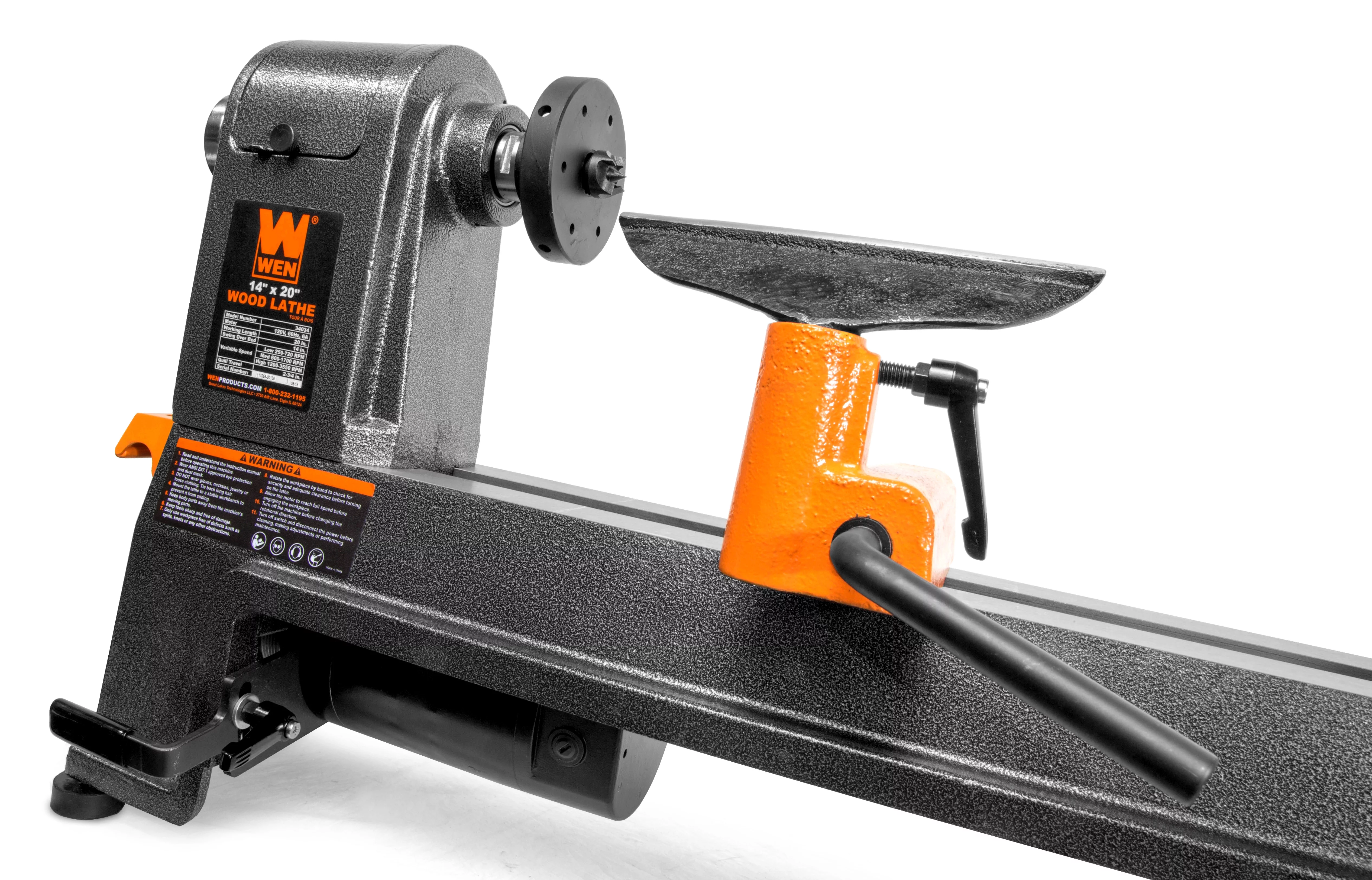 WEN 6-Amp 14-Inch by 20-Inch Variable Speed Benchtop Wood Lathe