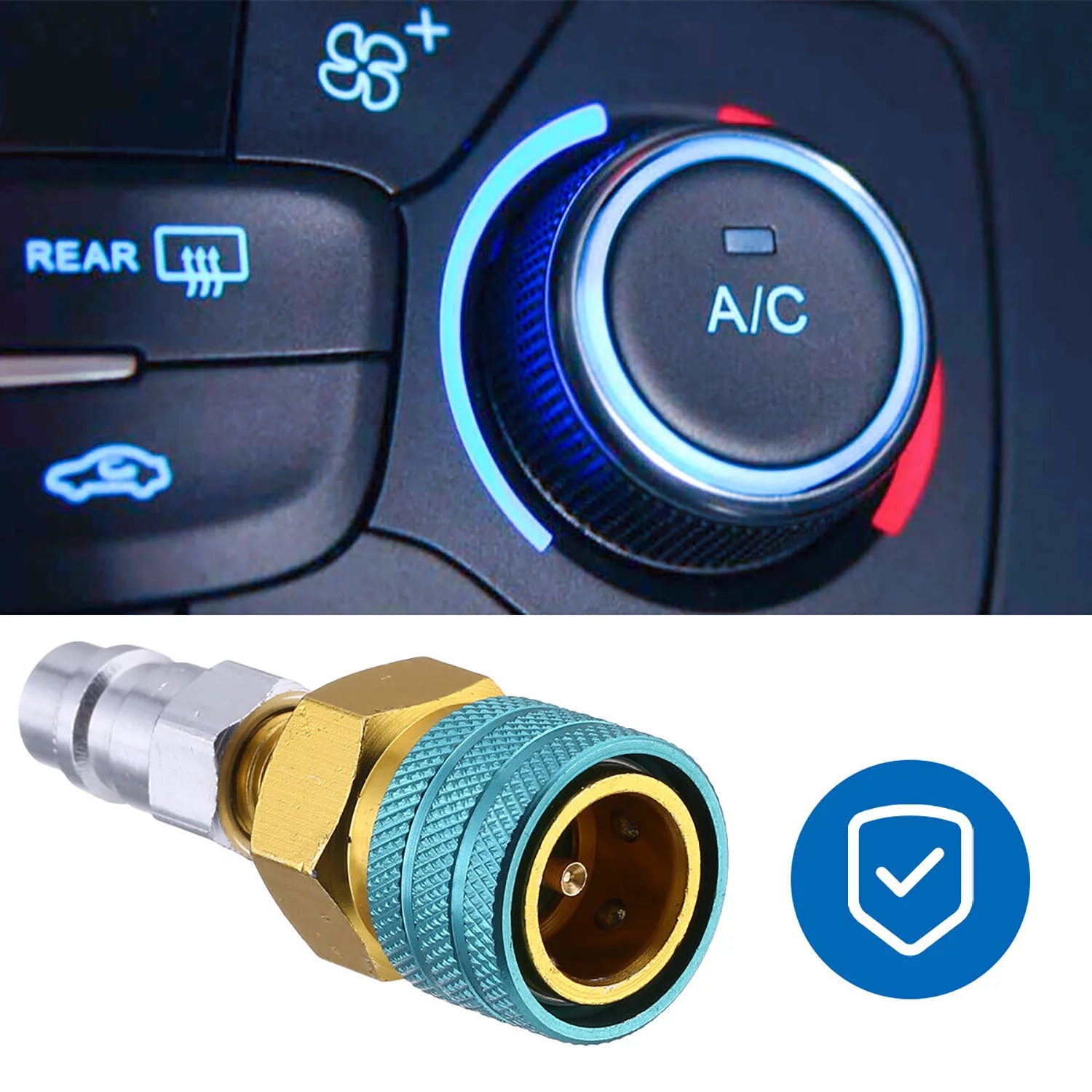2pcs Conditioning Fitting Set R1234YF to R134A Adapter R1234YF Low Side Quick Coupler Conversion Kit Refrigerant Can Adapter Valve AC Charging Hose Adapter Connector for Car Air-Conditioning