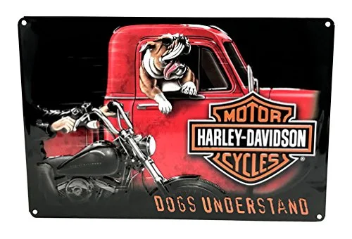 Harley-Davidson Dogs Understand Embossed Tin Sign, 10.5 x 16.5 inches 2011241