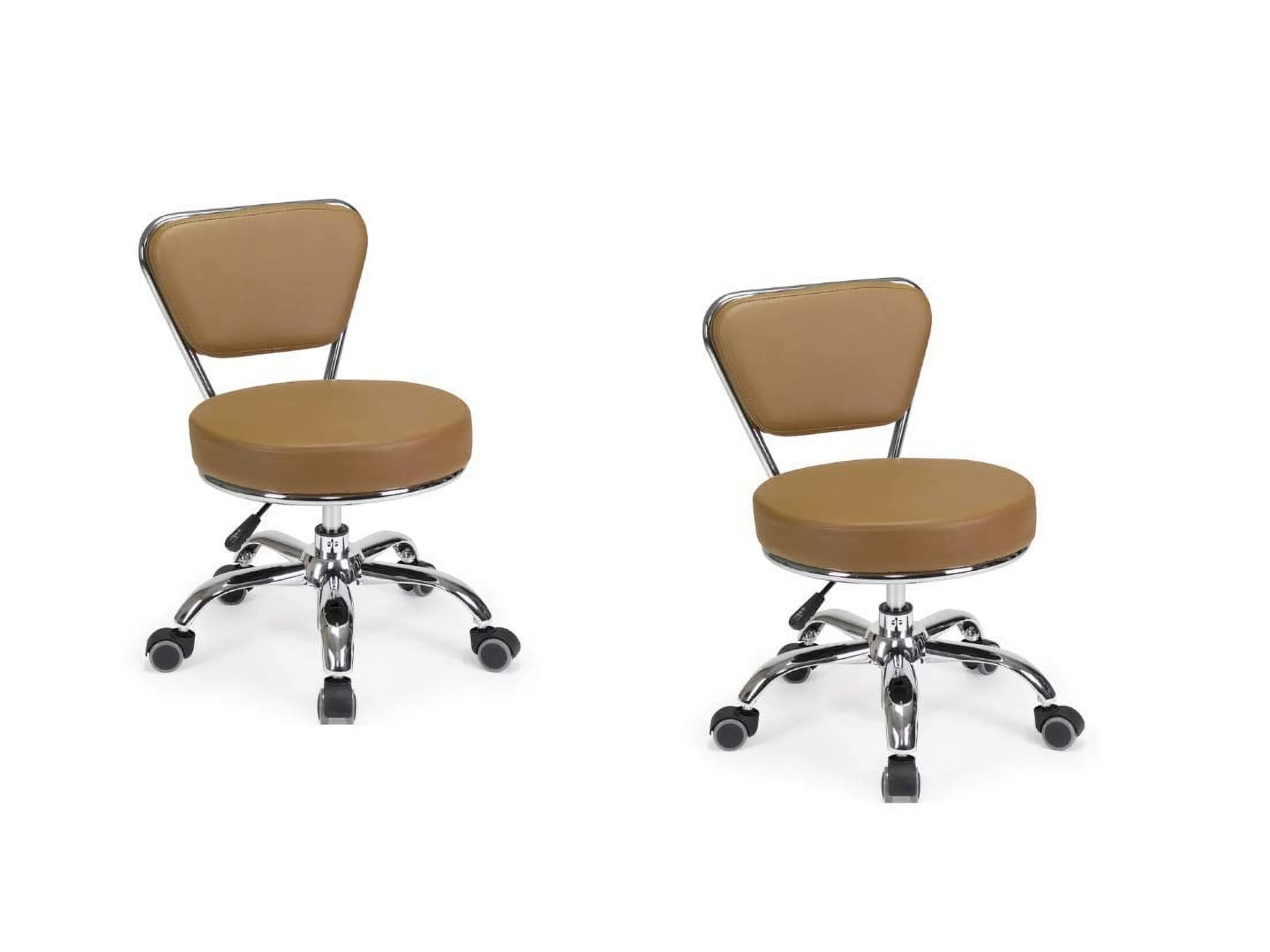 Set Of 2 Dayton Pedicure Stool (Cappuccino) Pneumatic, Adjustable Height, Perfect For Nail Salon, Pedicure Spa