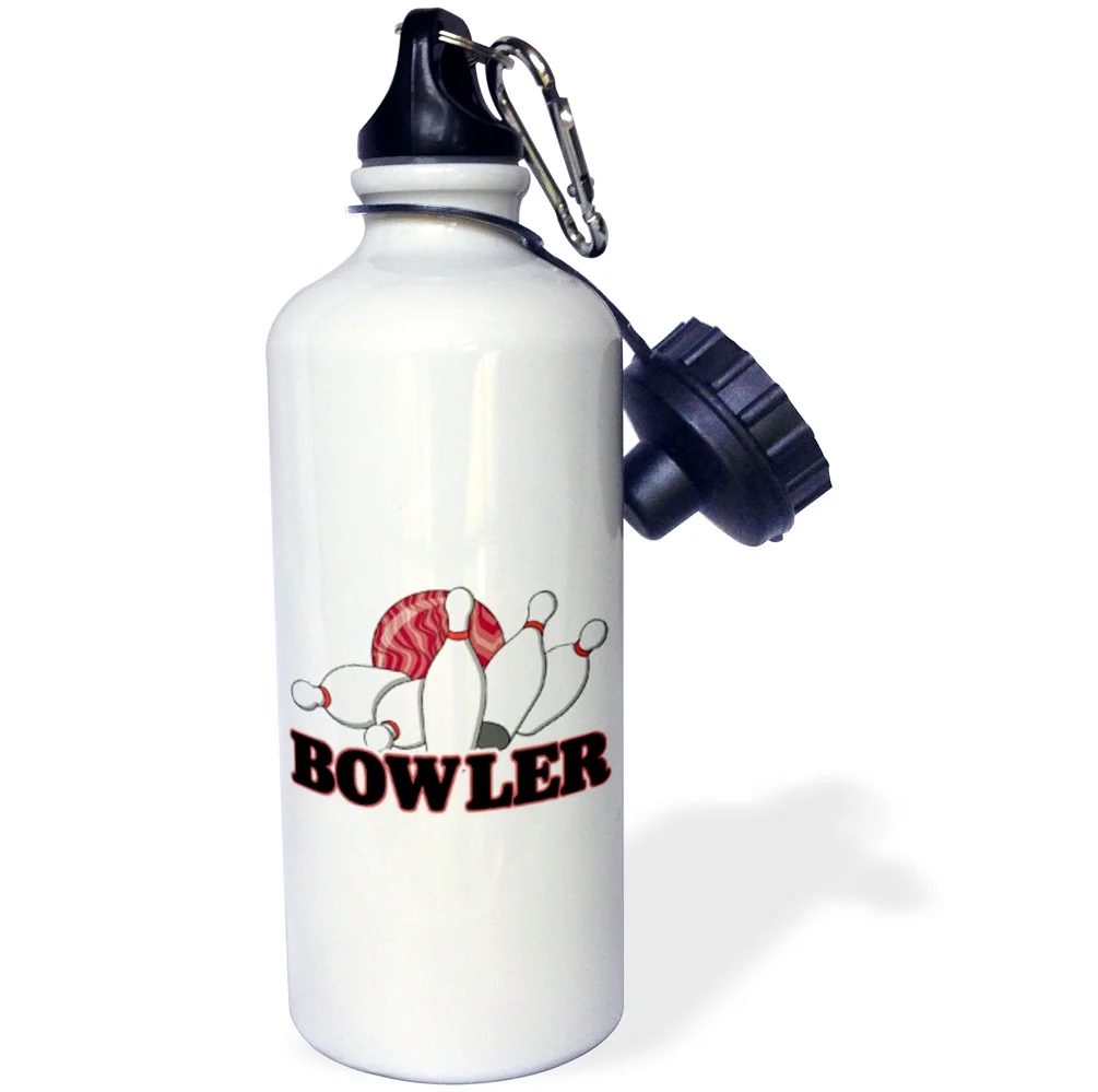 Bowler Bowling Ball and Pins Sports Design 21 oz Sports Water Bottle wb-116295-1