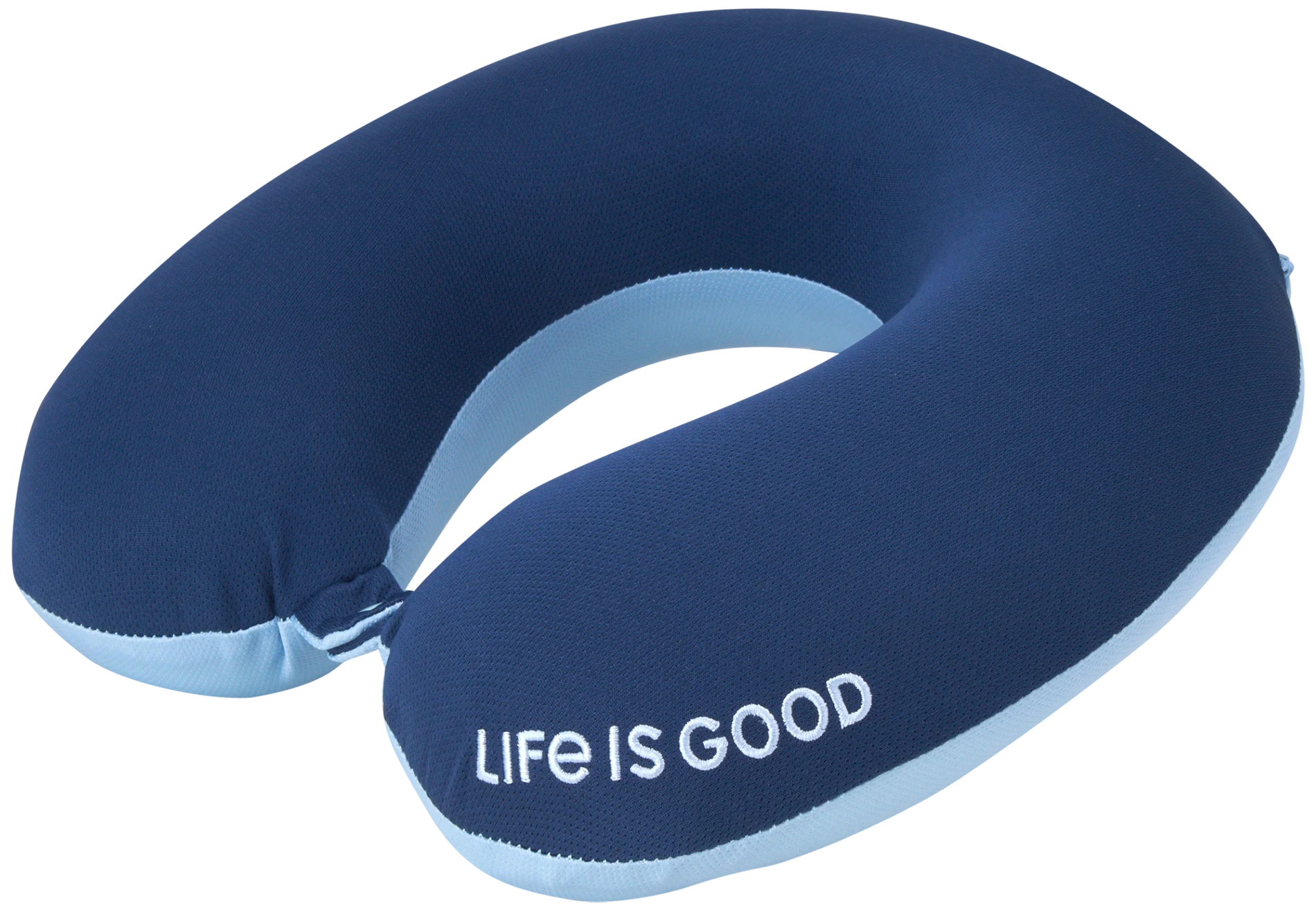 LIFE IS GOOD Memory Foam Travel Neck Pillow - U-Shaped, High Density Memory Foam