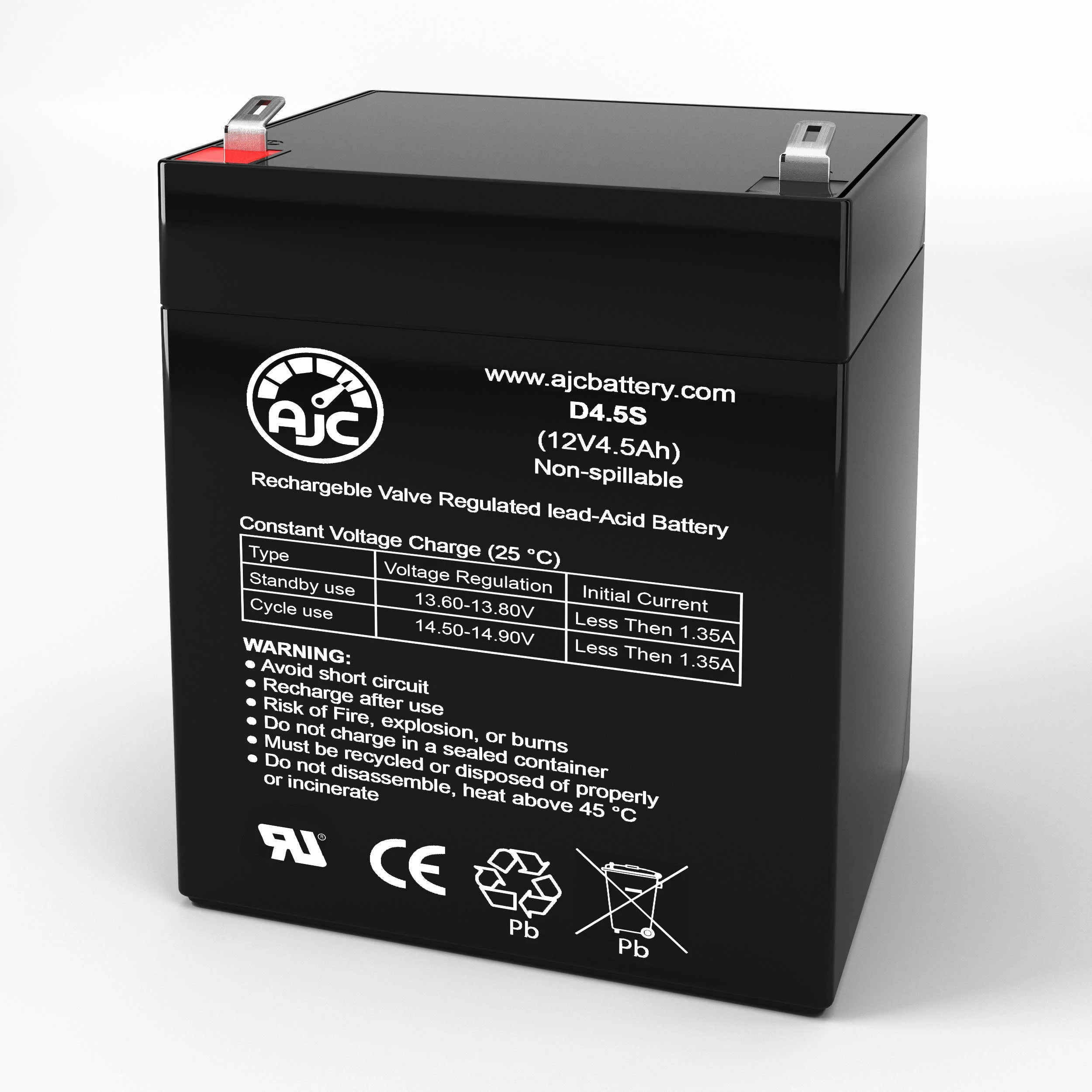 Universal Power Group UB1240 12V 4.5Ah Sealed Lead Acid Battery - This Is an AJC Brand Replacement