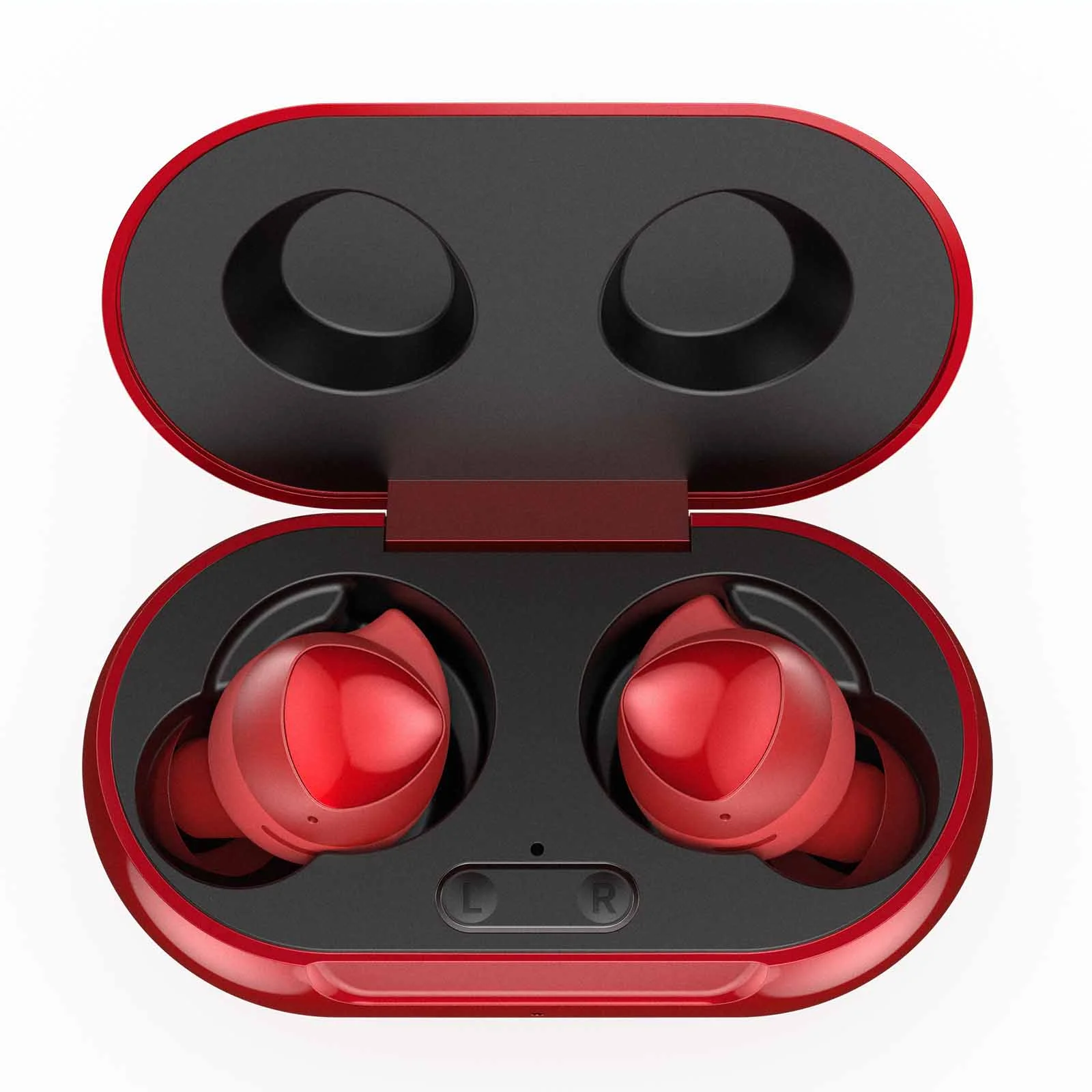 UrbanX Street Buds Plus True Bluetooth Wireless Earbuds For LG G4 Beat With Active Noise Cancelling (Charging Case Included) Red