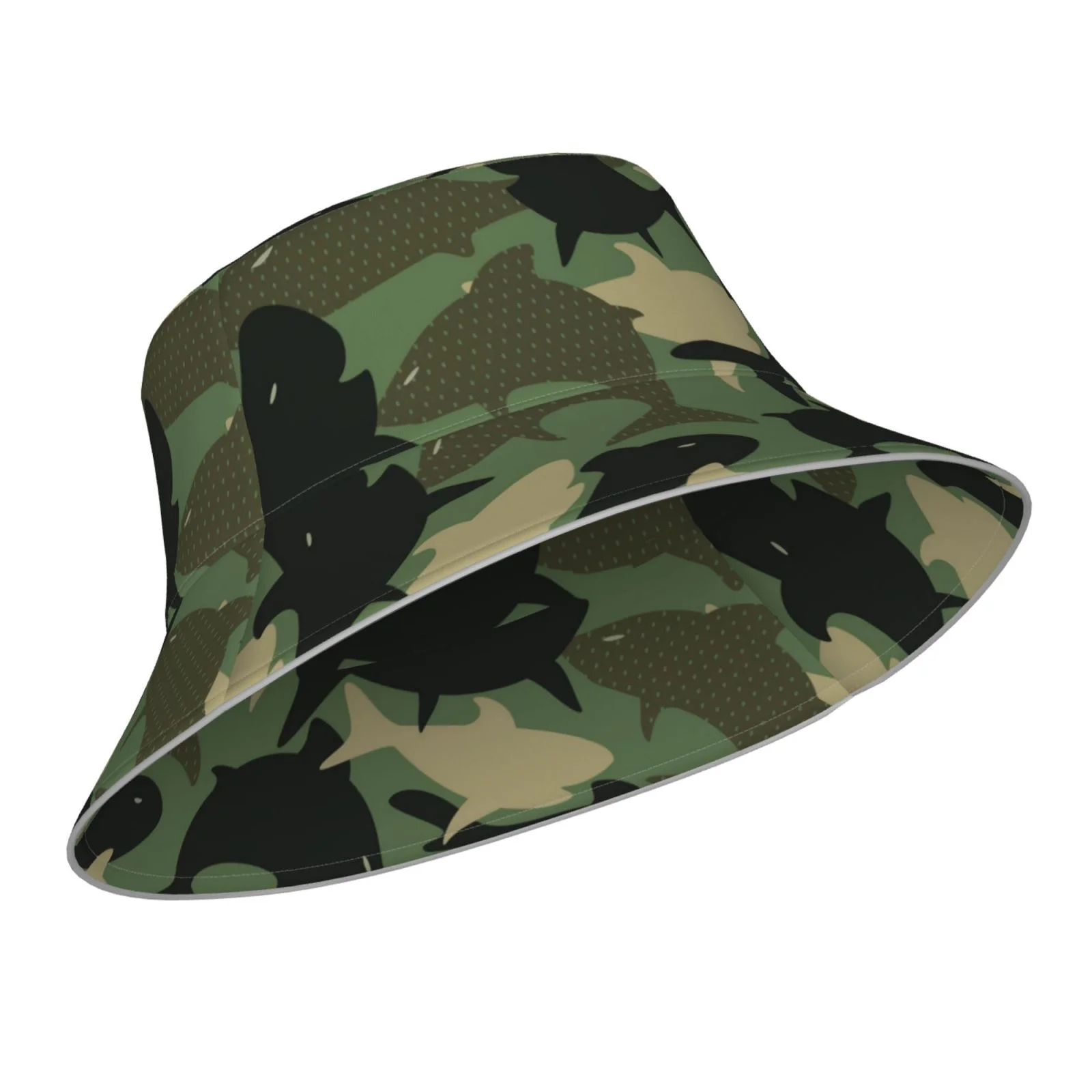 Balery Camouflage Shark Bucket Hats Fashion Sun Cap Packable Outdoor Fisherman Hat For Women And Men