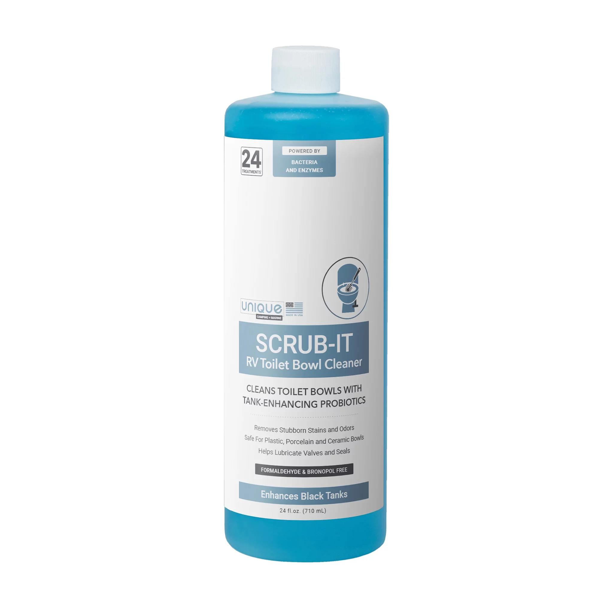 Unique Scrub-It Enzyme RV Toilet Bowl Cleaner Liquid, Squirt-Top Dispenser (24 Uses, 24 oz.)