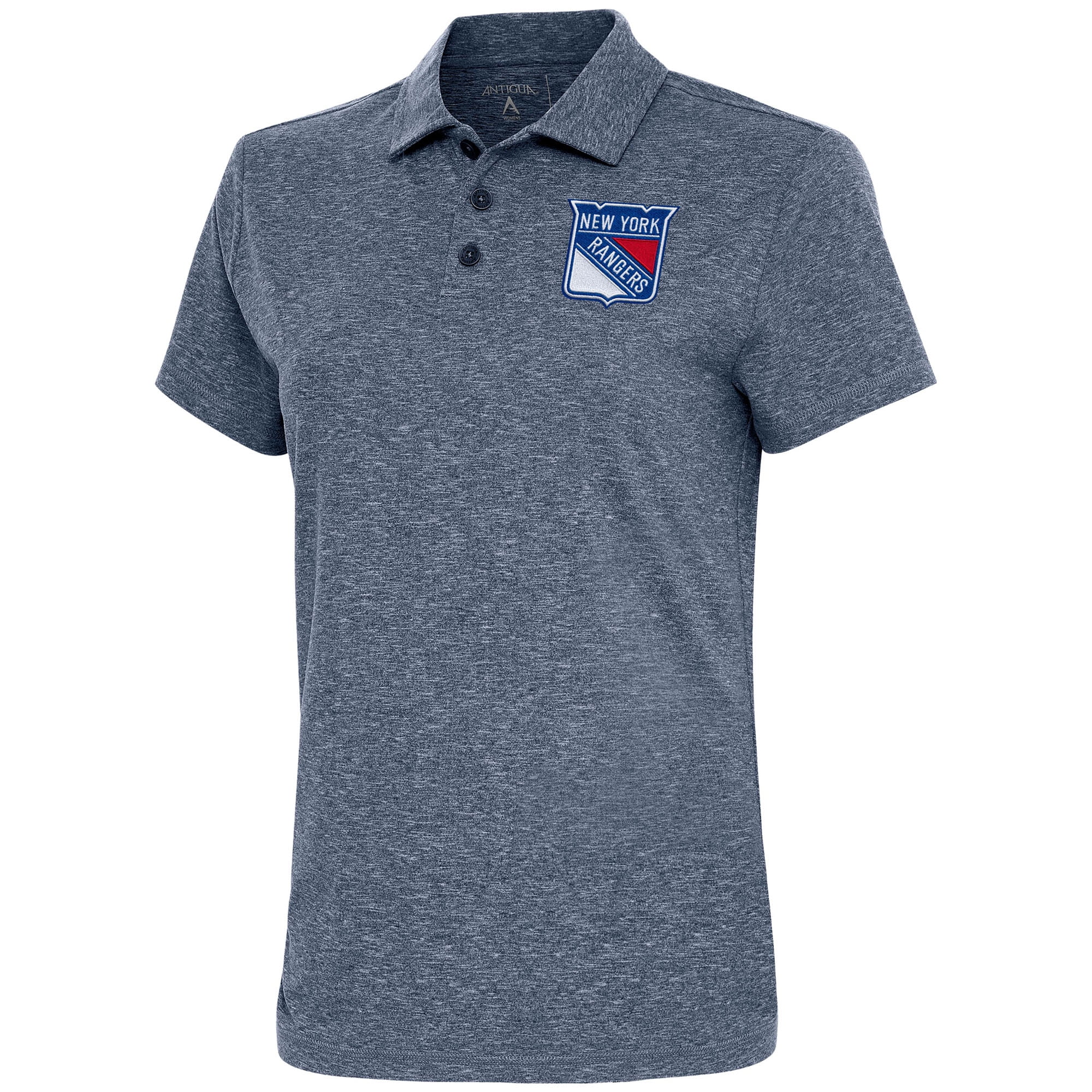 Women's Antigua  Heather Navy New York Rangers Motivated Polo