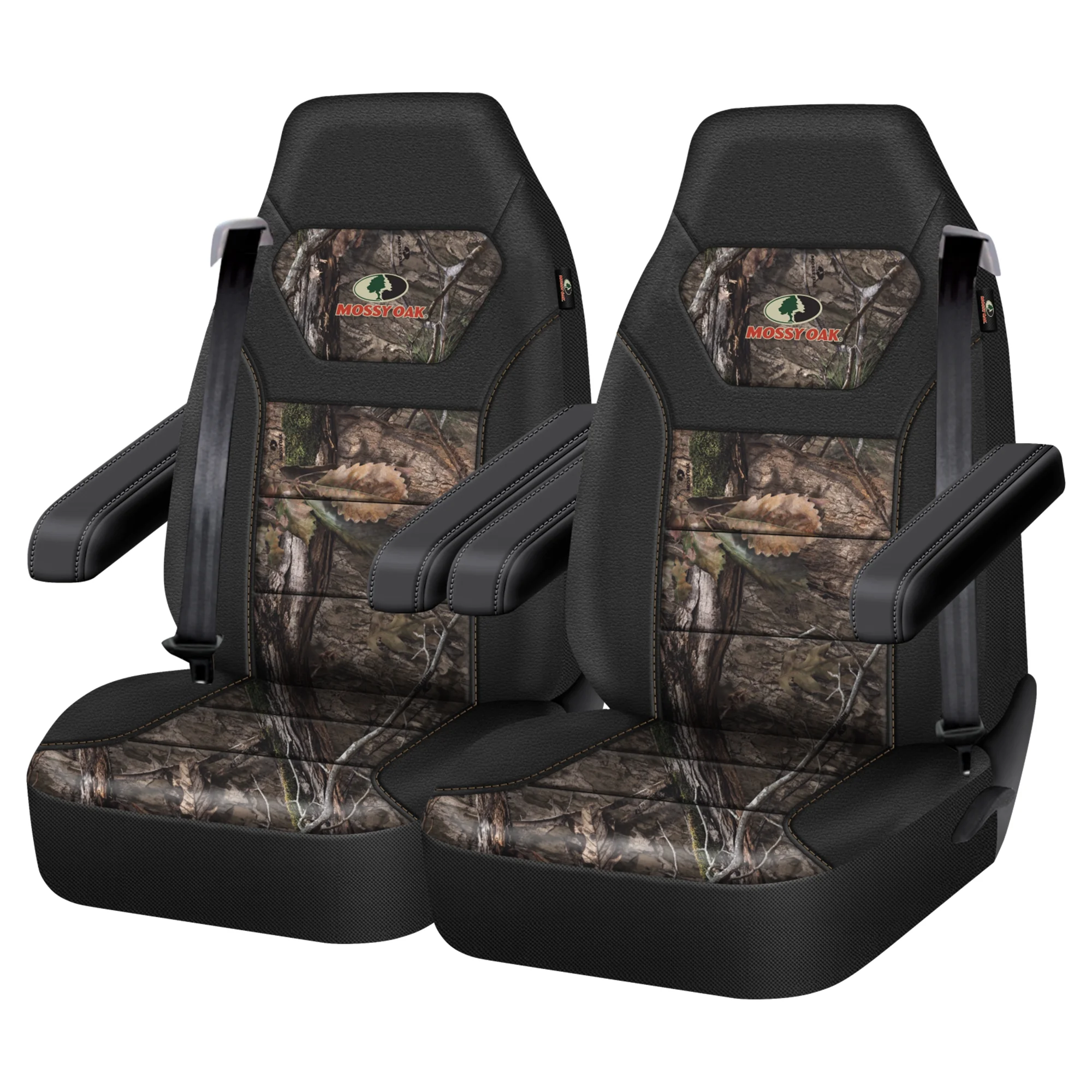 Mossy Oak 2Piece Car Seat Cover High Back Truck Polyester Camo - Universal Fit MS2401
