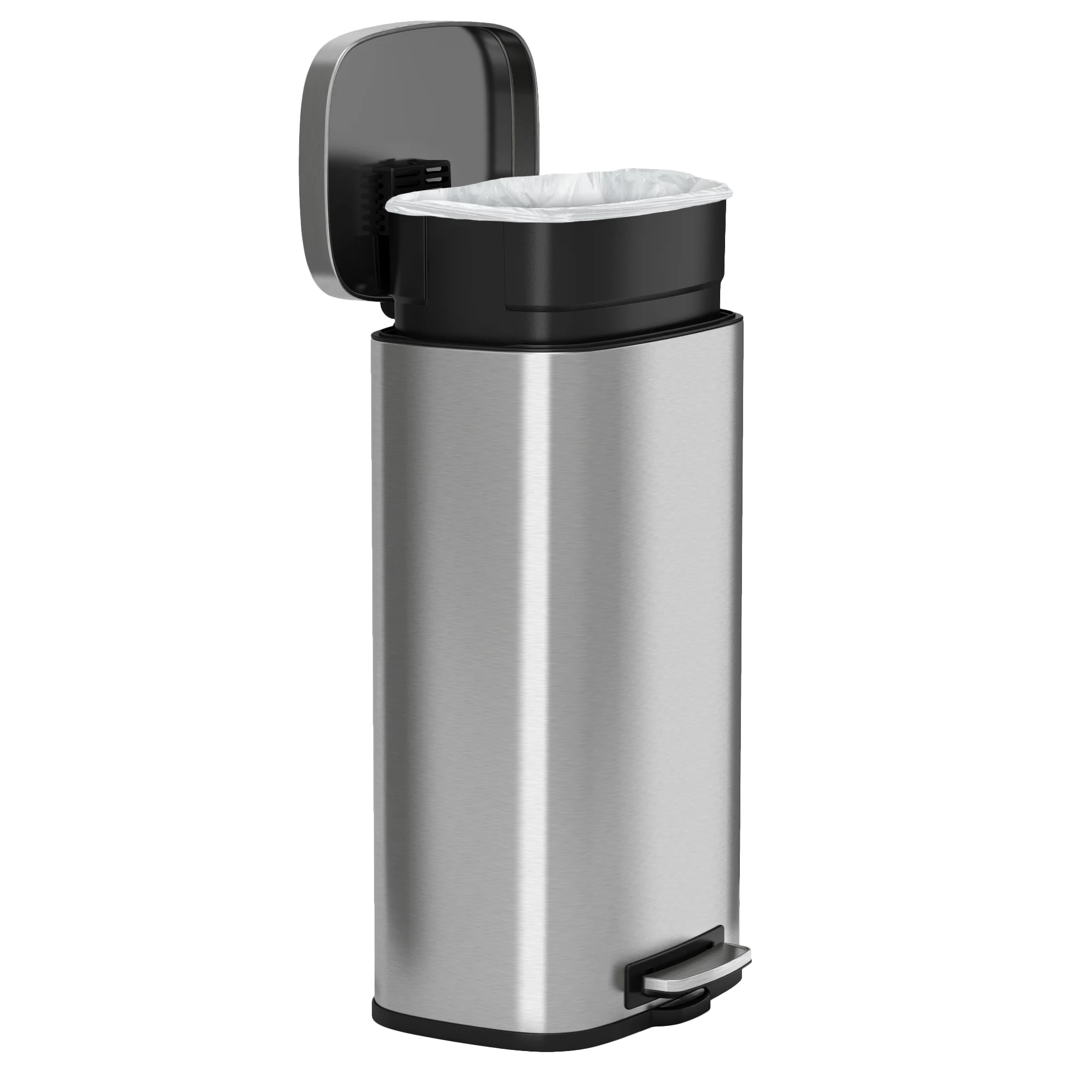 iTouchless SoftStep Stainless Steel Step Trash Can, 8 Gallon, 30 Liter