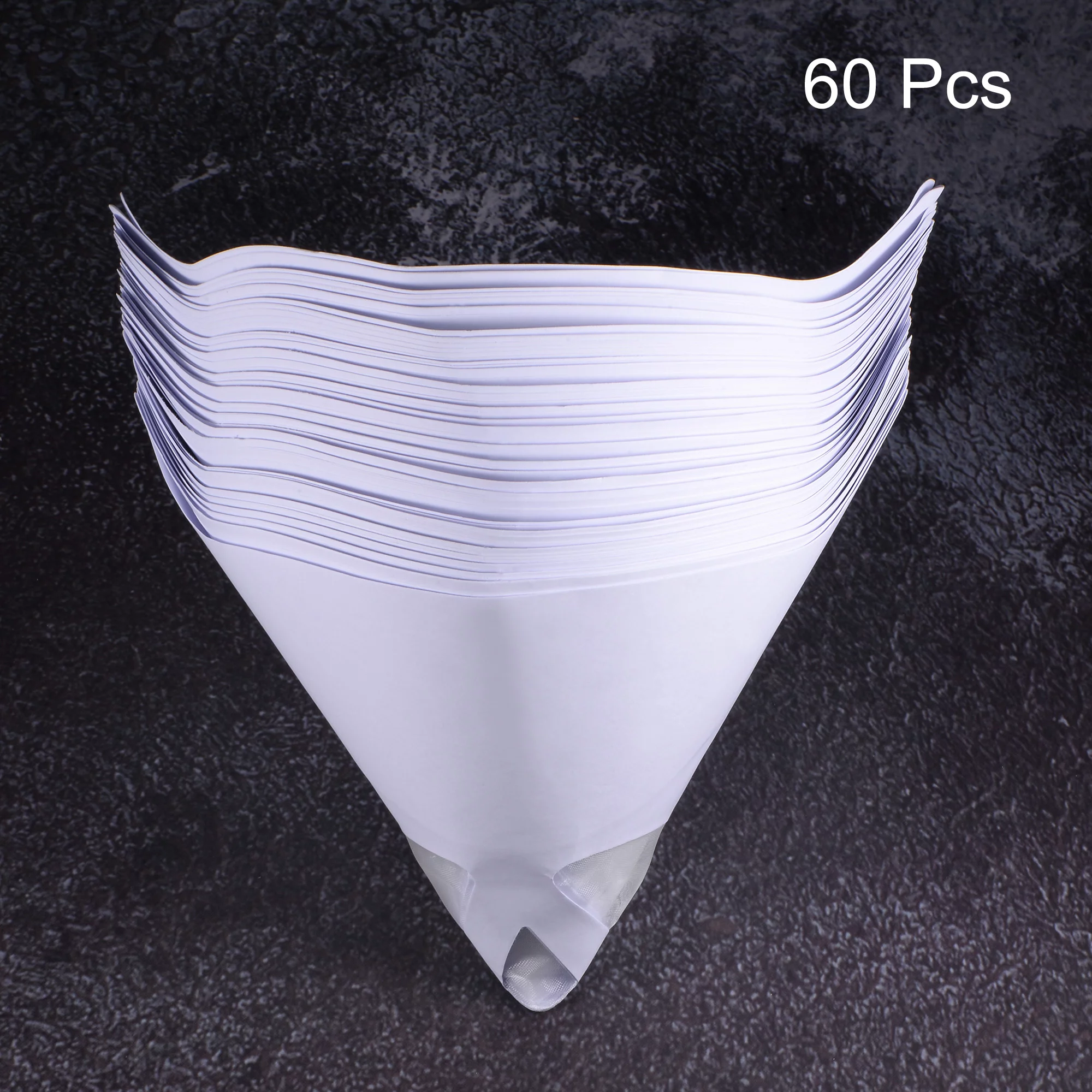 Uxcell 60Pcs 180 Micron 180mmx130mm Cone Paint Screen Funnel Nylon Mesh Paper Paint Strainer