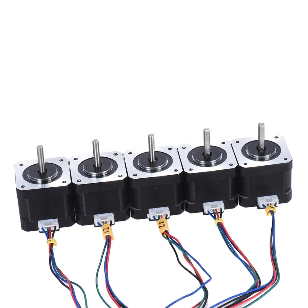 MABOTO 5pcs Nema 17 Stepper Stepping Motor Drive Control 2 Phase 1.8 Degree 0.9A 0.4N.M 42mm with Cable 3D Printer/CNC Accessory Replacement