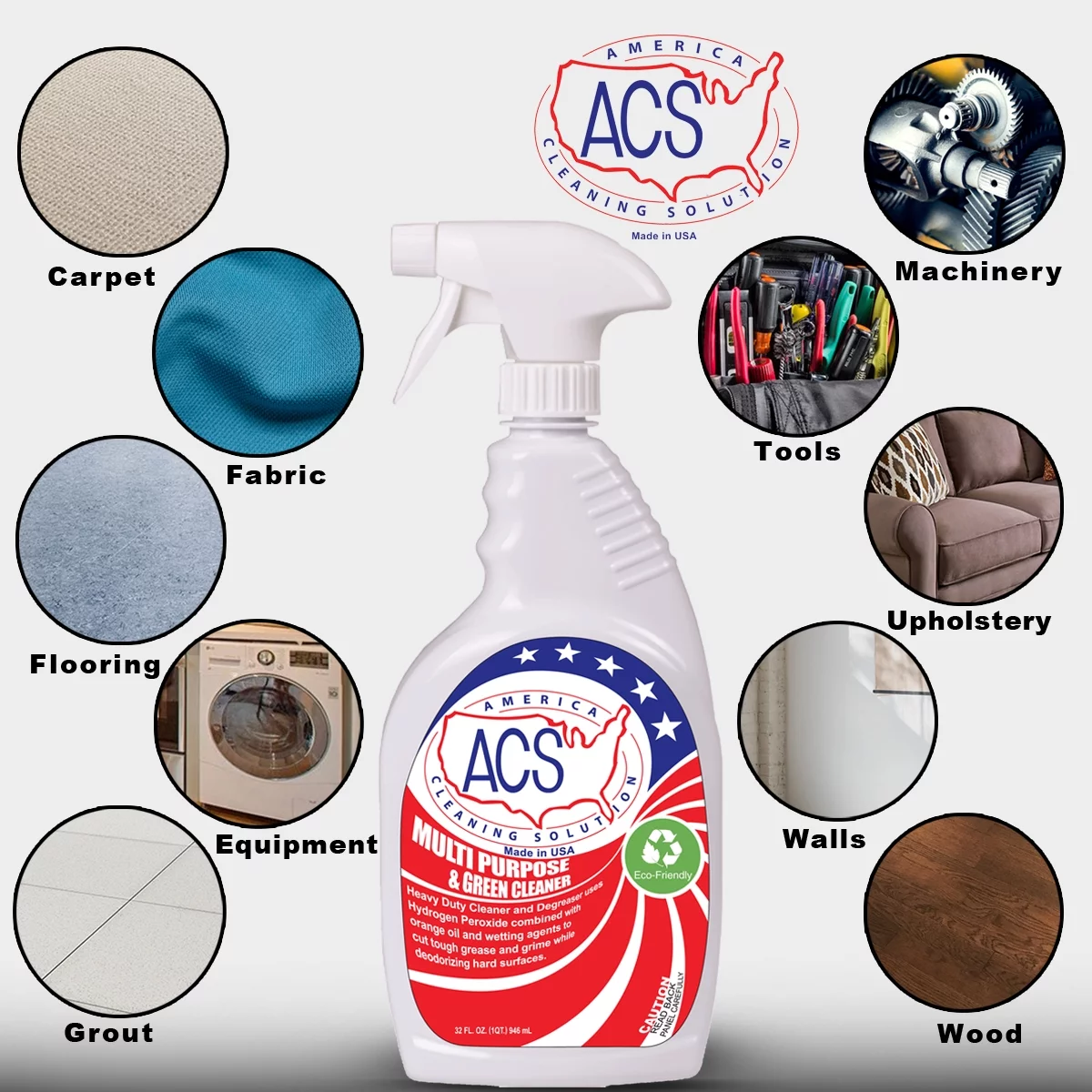 ACS™ Multi Surface Green Cleaner & Degreaser 32oz Spray