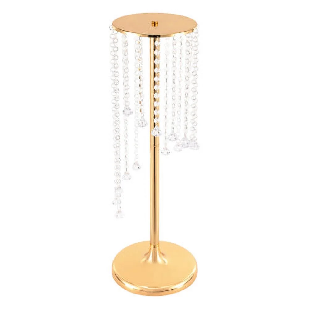 27.5 inch Tall Crystal Flower Vase For Wedding Centerpieces Gold Vases 10Pcs