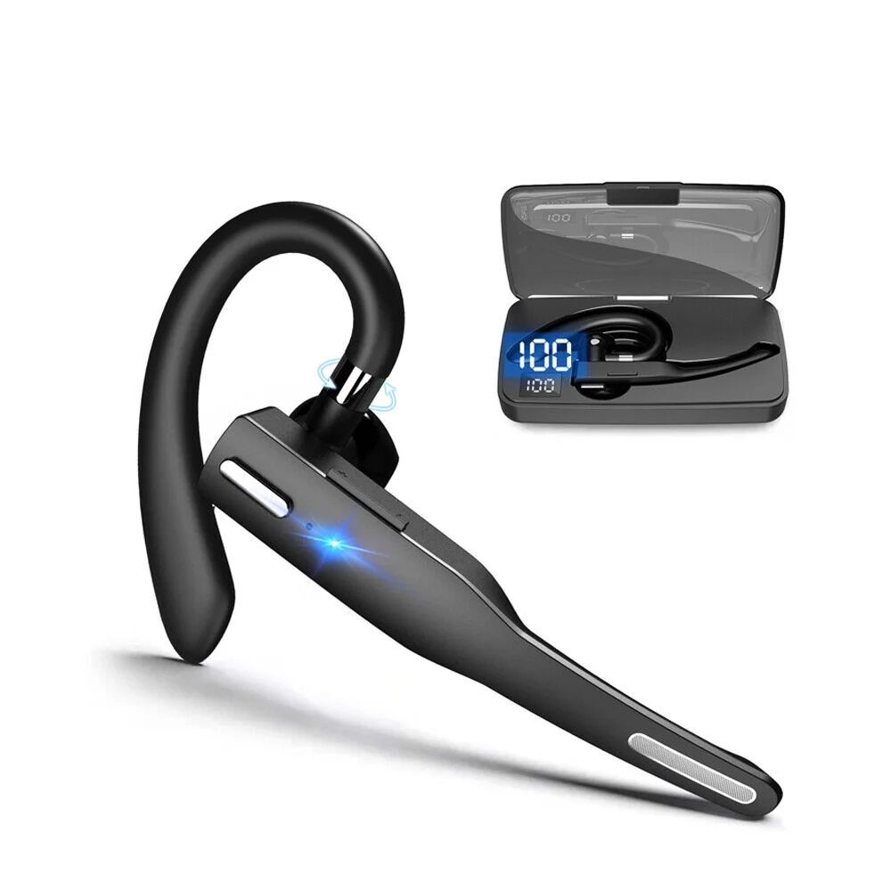 Bluetooth 5.0 Earpiece Dual Mic Earbud Noise Cancelling office Wireless Headset