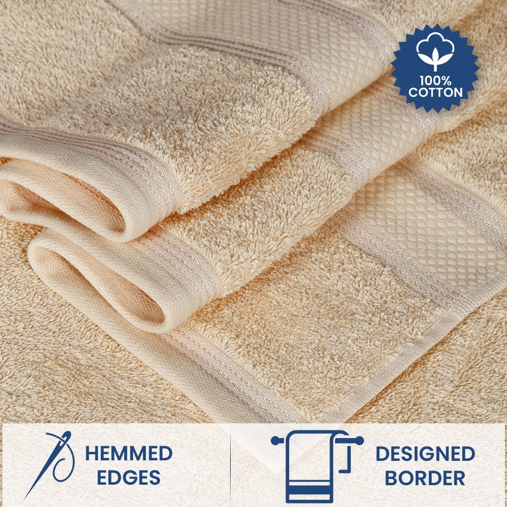 Casa Lino 400 GSM 4 Pack Bath Towels (27x54), 100% Cotton, Lightweight & Highly Absorbent, Linen
