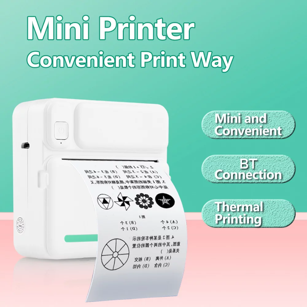 Dadypet Label Printer Student Study Thermal Printer Portable  Printer for Convenient Mobile Phone BT Printing