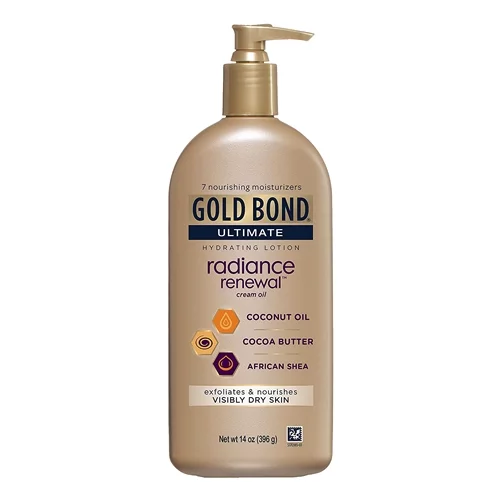 Gold Bond Ultimate Radiance Renewal Coconut Oil, Cocoa Butter and African Shea Hydrating Lotion, 14 oz, 6 Pack