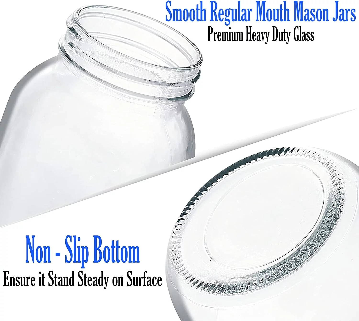 Regular Mouth Mason Jars 8 oz - (4 Pack) - Regular Mouth 8-Ounces Mason Jars With Ball Airtight lids and Bands