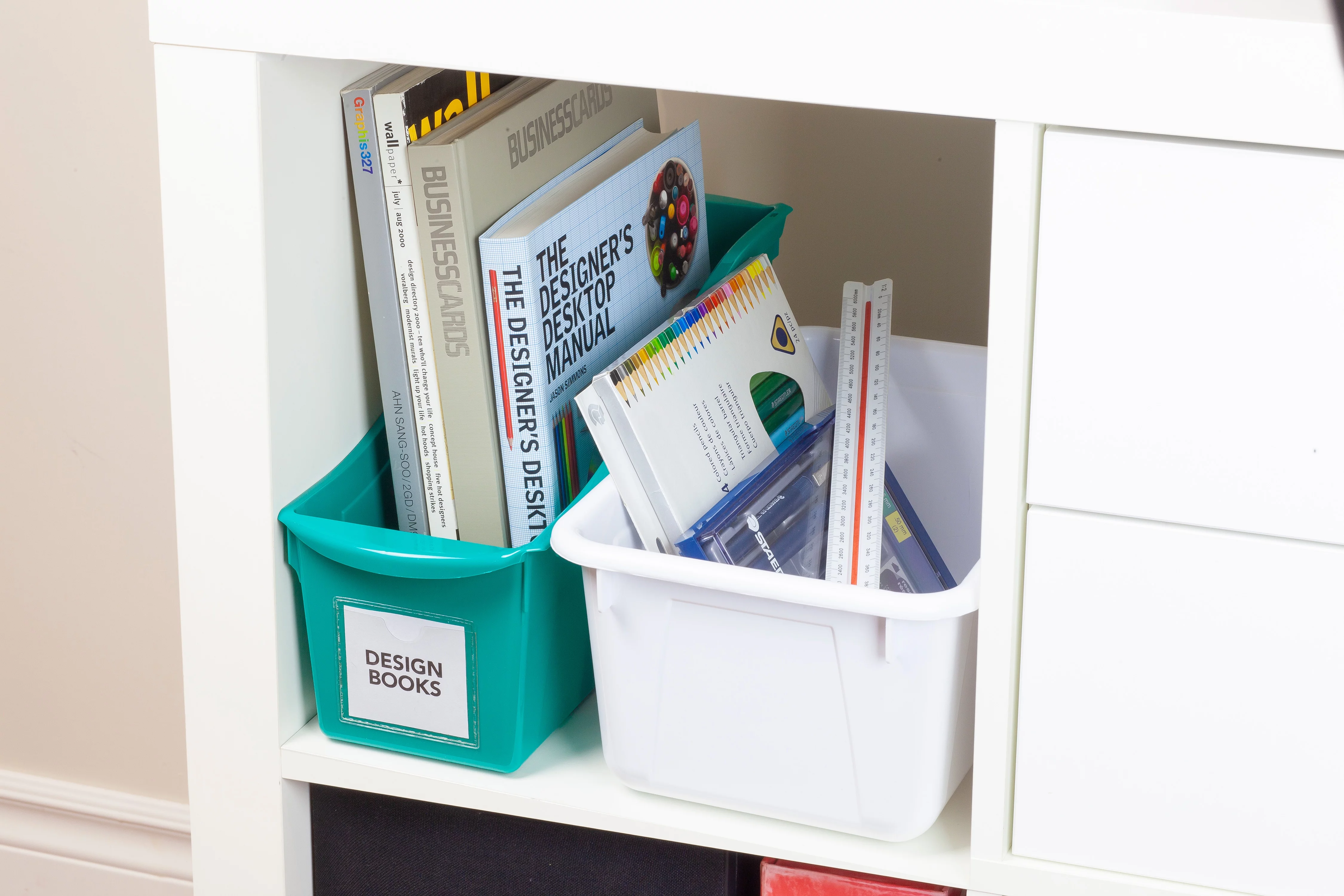 Pen+Gear Plastic Small Cubby Bin, Craft and Hobby Storage, Arctic White, 5-Pack