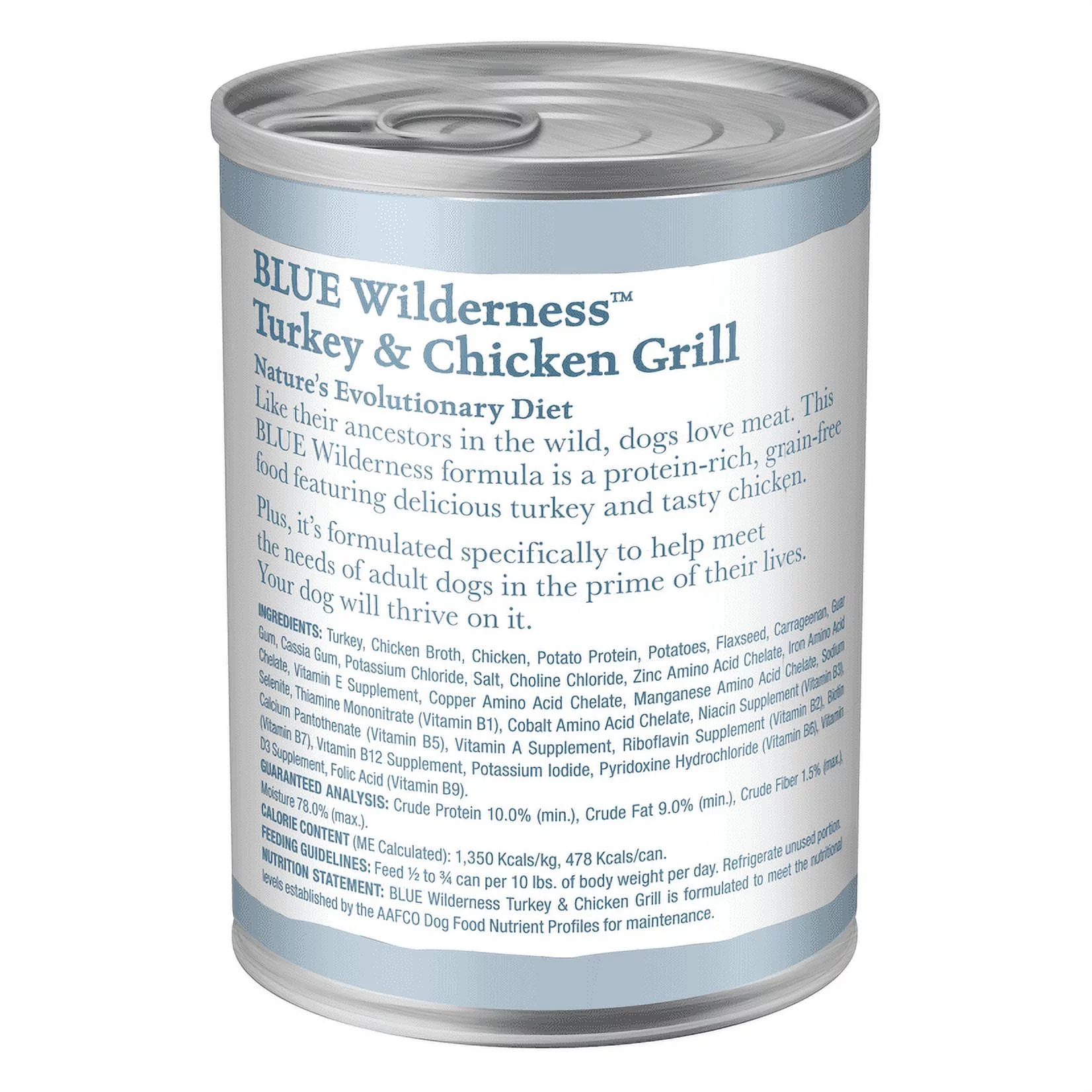 (3 pack) Blue Wilderness Turkey & Chicken Grill 12.5 Oz High Protein Wet Adult Dog Food