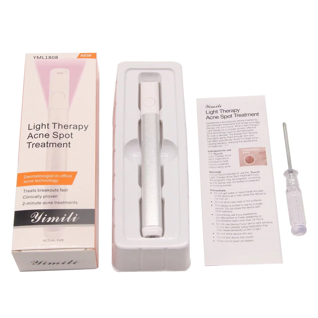 Blu-ray Acne Pen Blue Red Light Therapy Acne Spot Treatment Laser Pen Scar Wrinkle Removal Device Acne Removal Face Care Tool