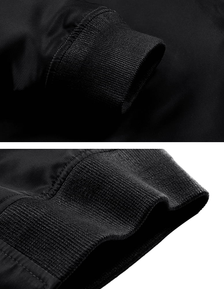 TACVASEN Mens Lightweight Spring Jacket Comfortable Casual Bomber Coat Black L