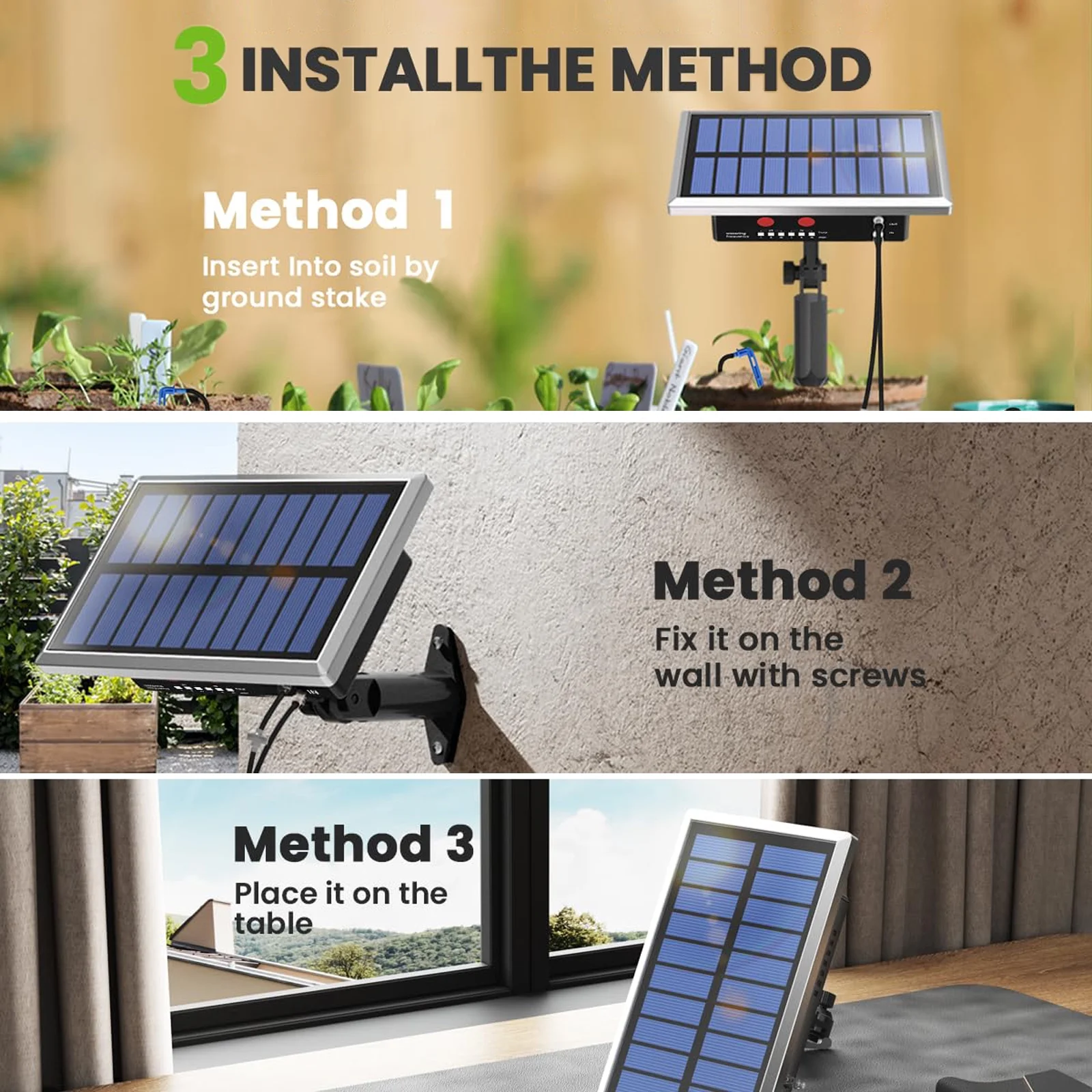 RAINPOINT Solar Drip Irrigation System Outdoor Automatic Plant Self Watering Devices for Plants